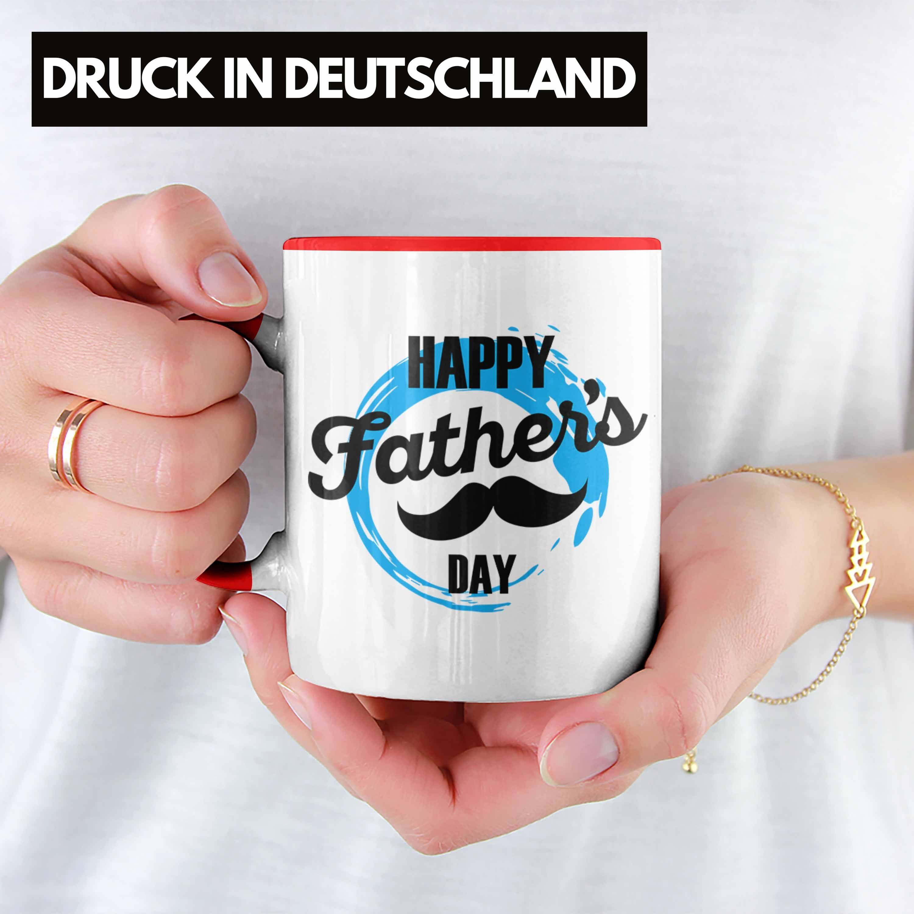 Tasse Rot Papa Happy für Trendation Geschenk Day den Tasse Vatertag Father's für