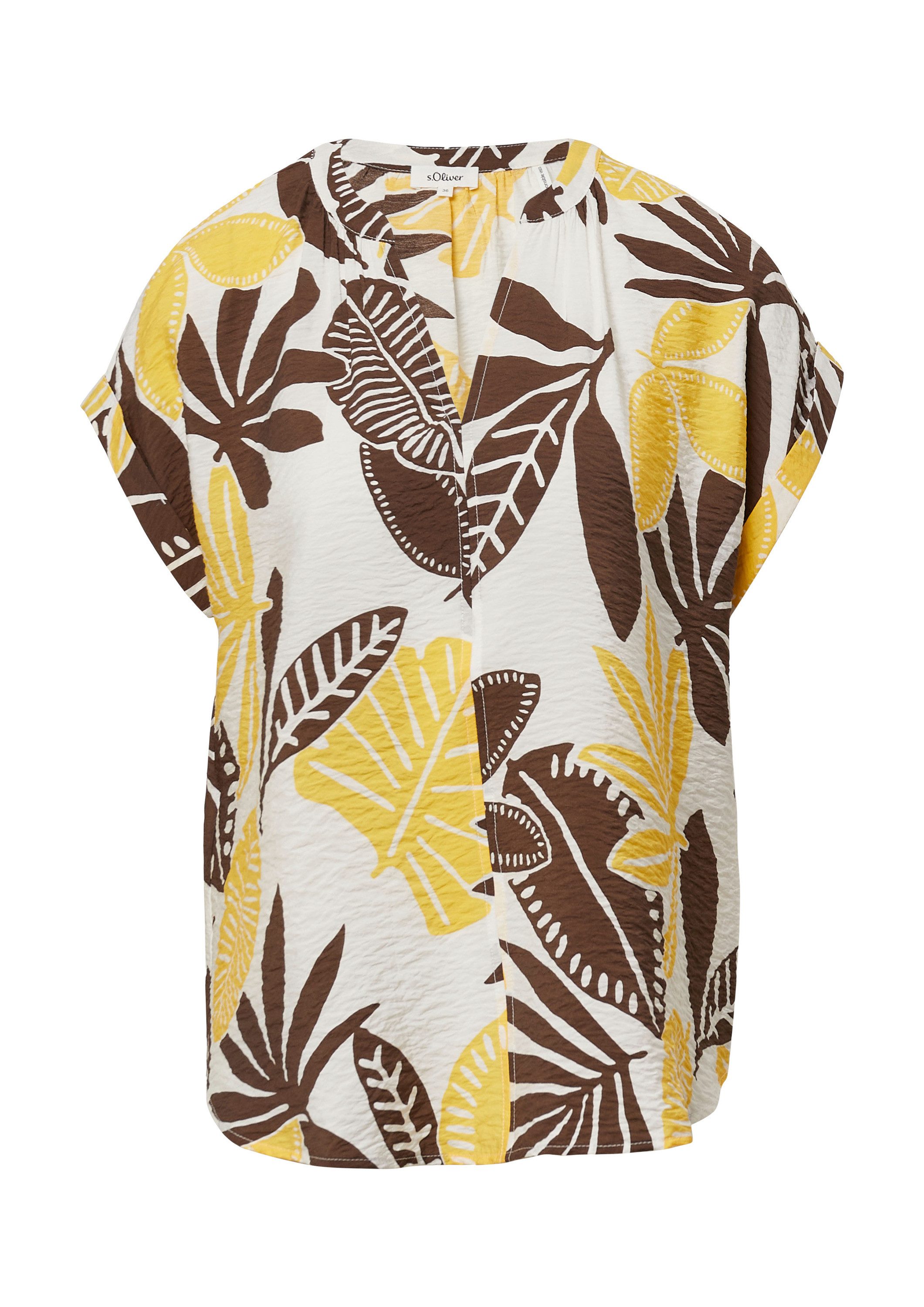 s.Oliver Kurzarmbluse Bluse Strukturierte Bluse mit günstig online kaufen
