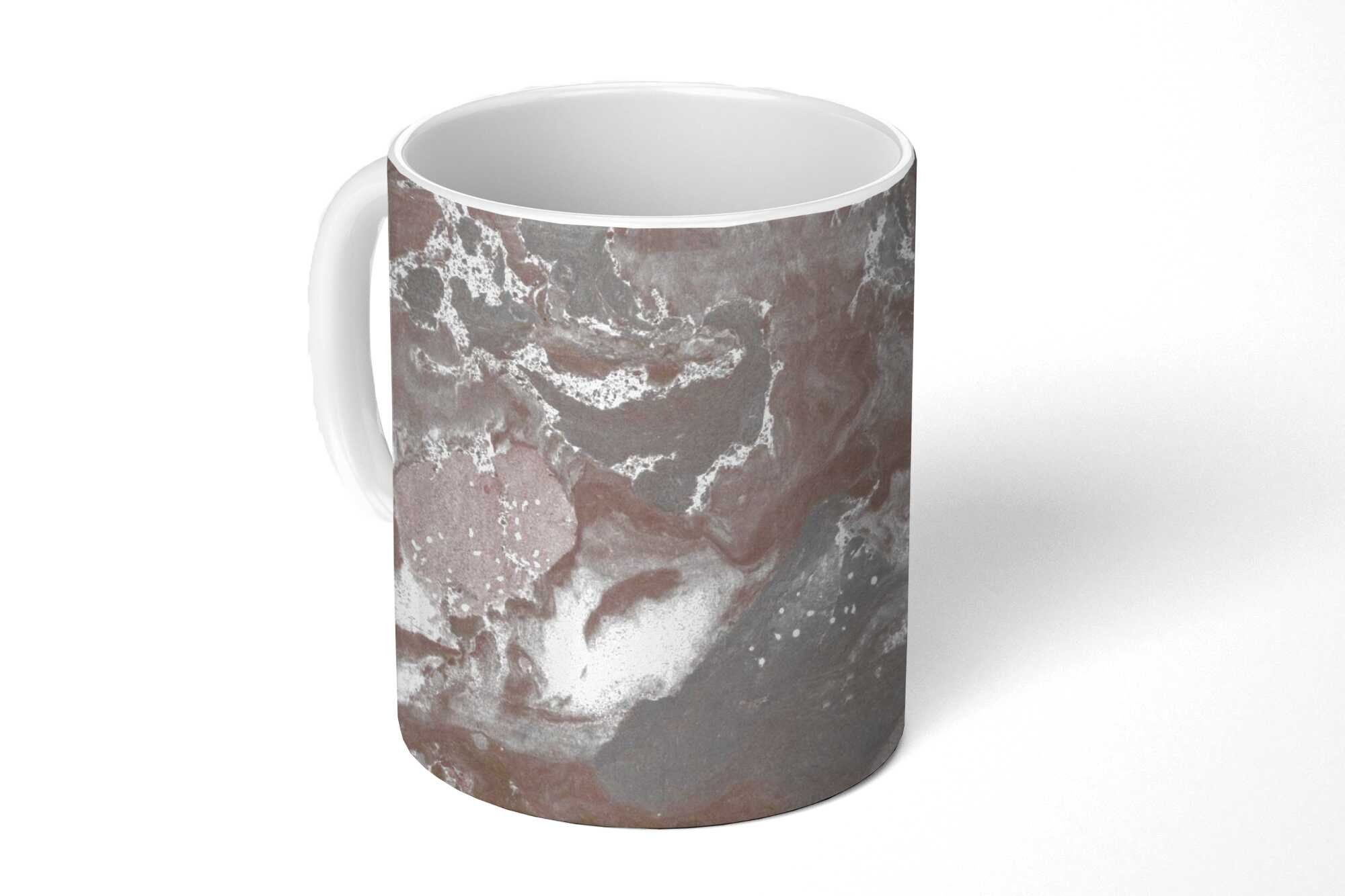 MuchoWow Tasse Granit - Rot - Kristall, Keramik, Kaffeetassen, Teetasse, Becher, Teetasse, Geschenk