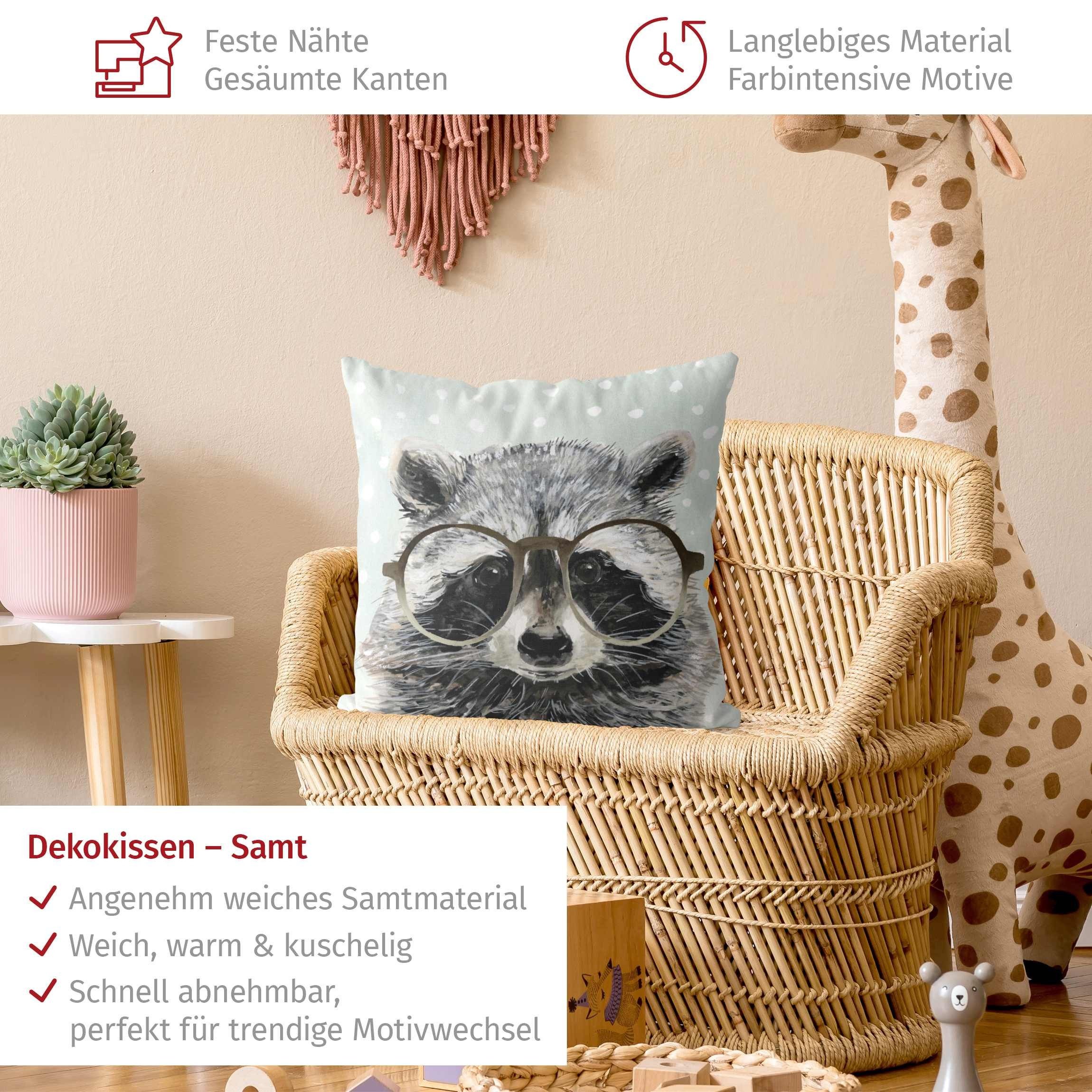 Bilderdepot24 Dekokissen drinnen Kissenhülle/ Sofakissen/ Zierkissen Kissenhülle grau Tiere Ill, Bezug mit / ohne Füllung Zierkissen Outdoor Sofa Bett