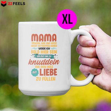 22Feels Tasse Werdende Mama Geschenk Muttertag Schwangerschaft Frauen Babyparty, Keramik, XL, Made In Germany, Spülmaschinenfest