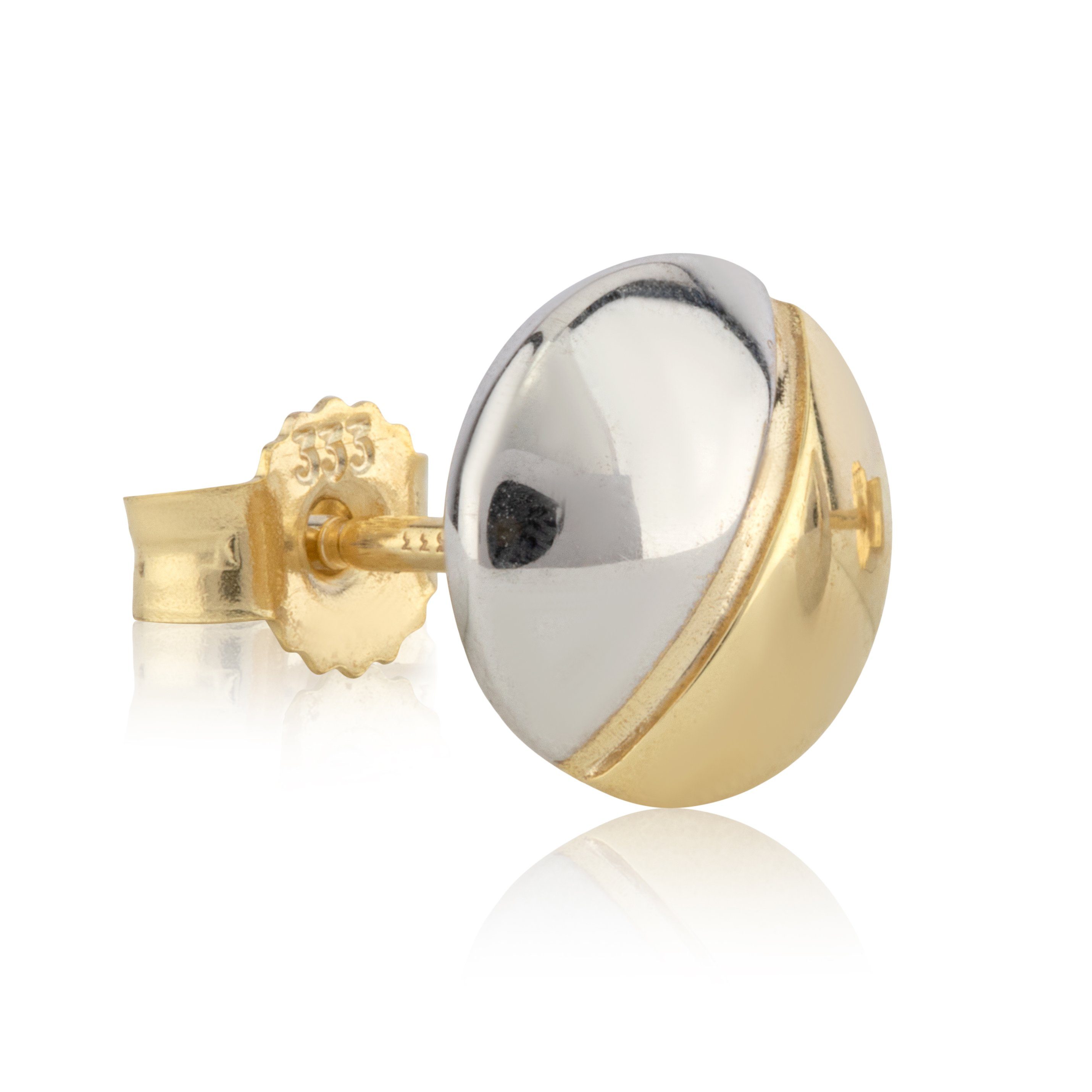 NKlaus Single-Ohrstecker Einzel Ohrstecker Ø8mm Gelb Gold 333 poliert Schra (Einzel - 1 Stück)
