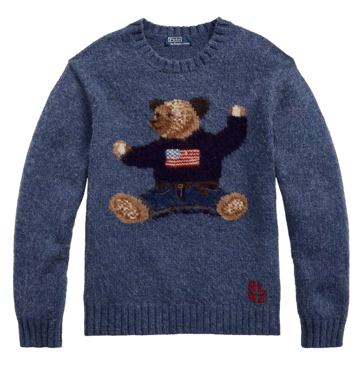 Polo Ralph Lauren Вязаные свитера Strick Pulli Wolle Пуловеры „Polo Bear Flag“ Sammlerstück Polo Bear mit Intarsia-Stricktechnik