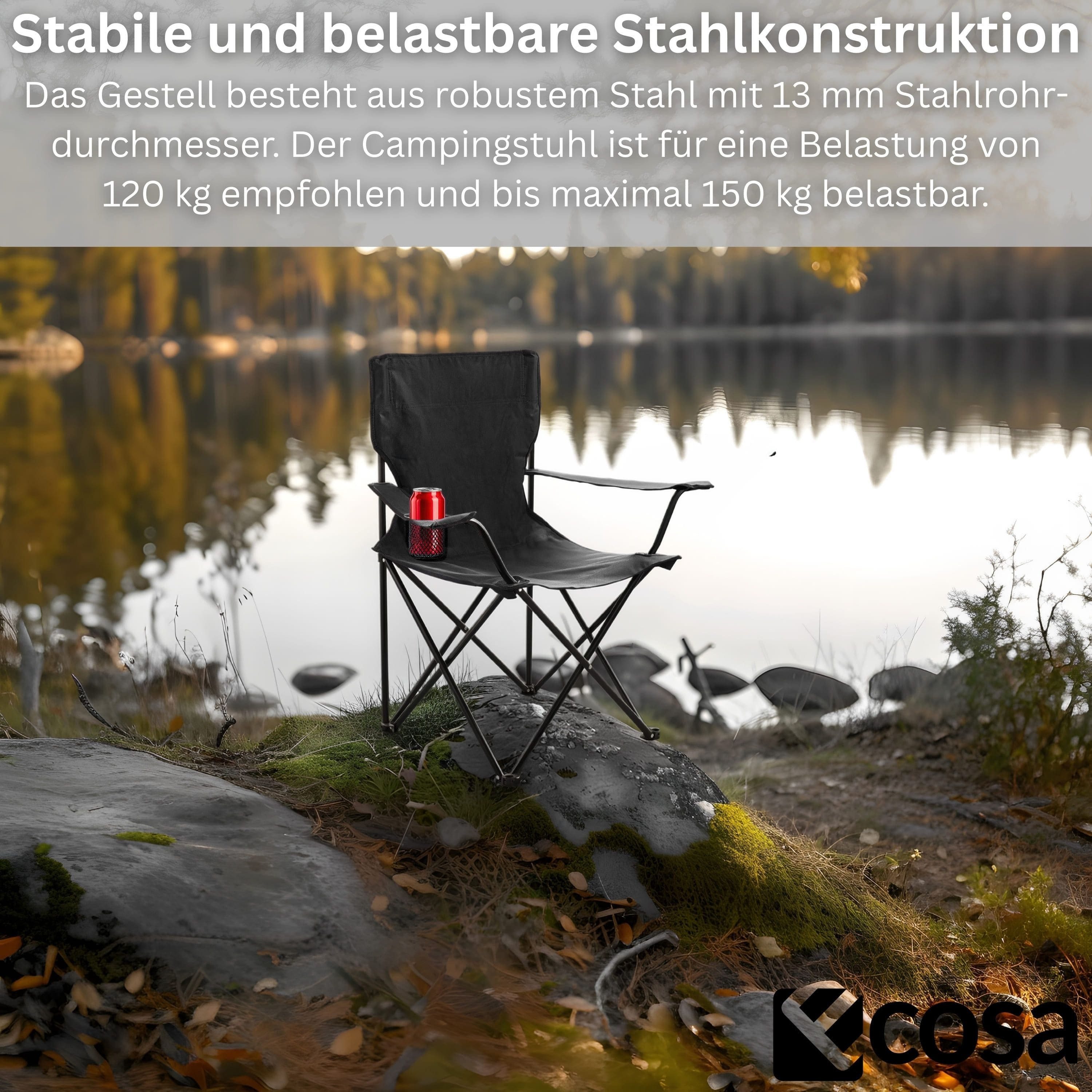 ecosa Campingstuhl EO-5090, Faltbar und leicht zu transportieren