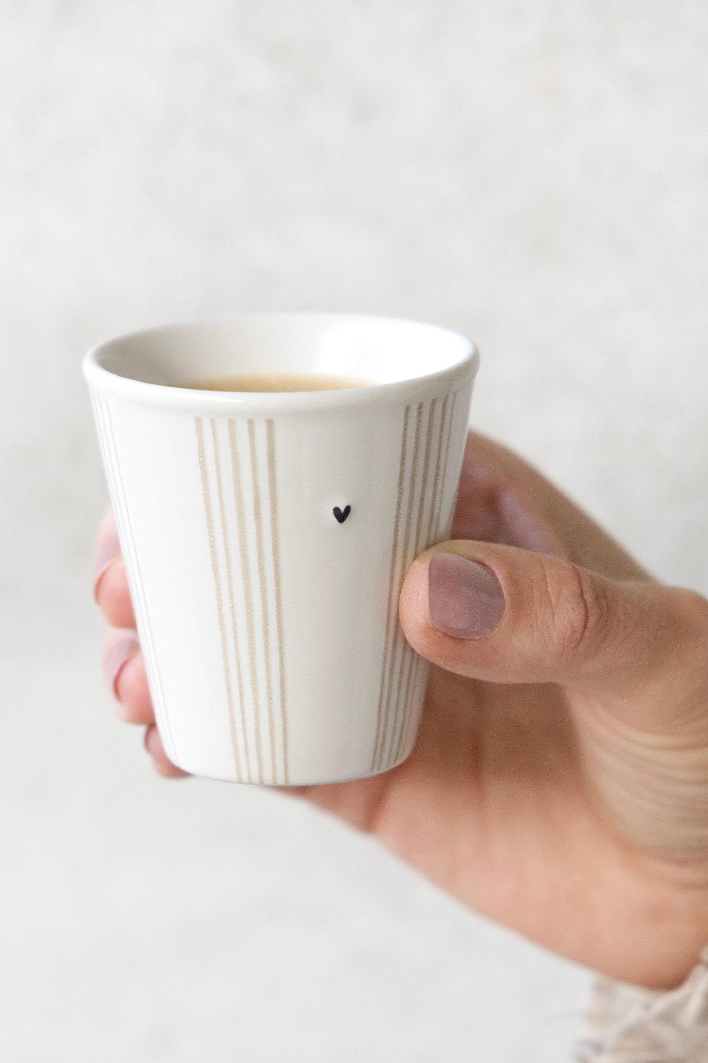 Bastion Collections Geschirr-Set Espresso Becher - STRIPES - weiß