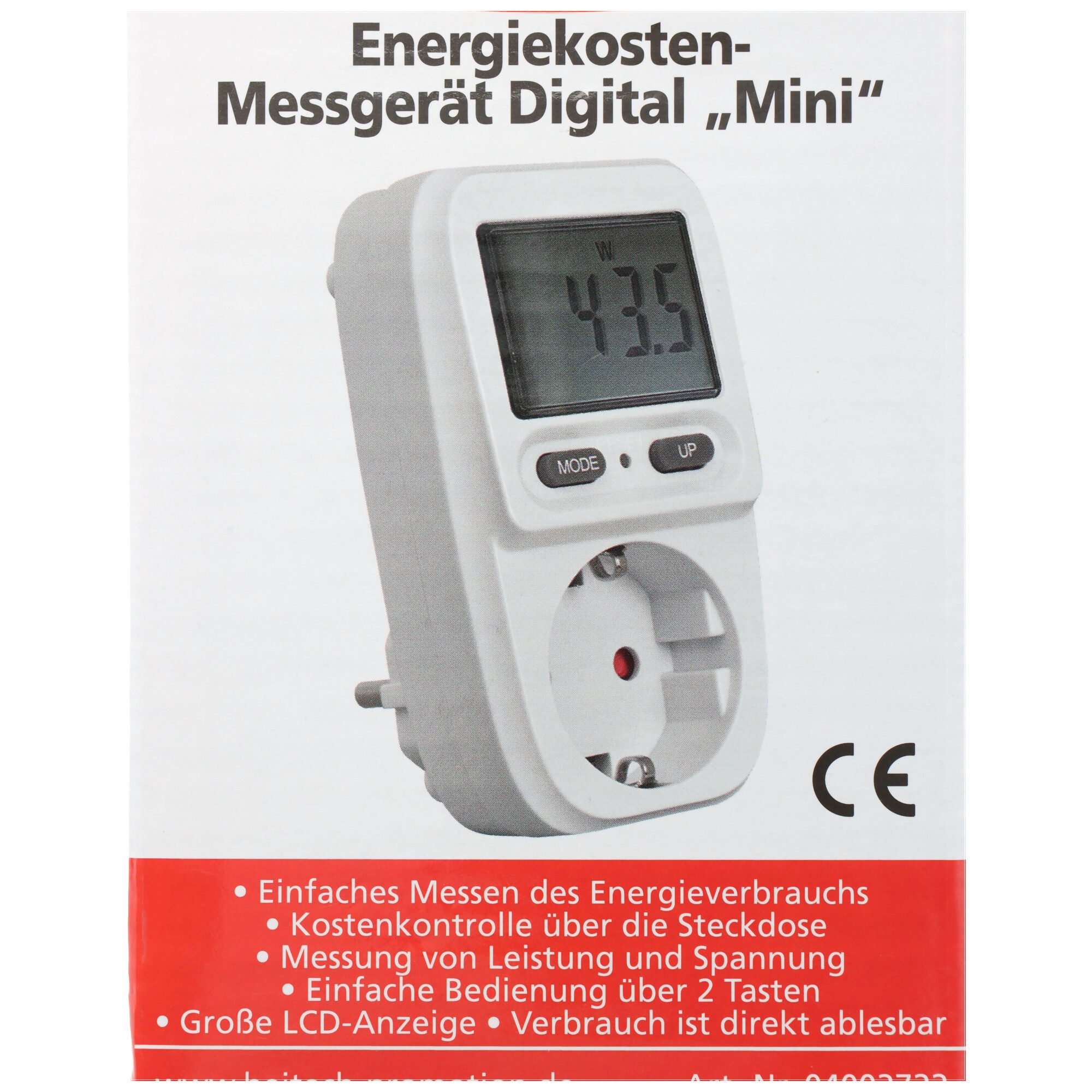 HEITECH Energiekosten Messgerät Digital, Kostenkontrolle über die Steckdose Computer-Kabel