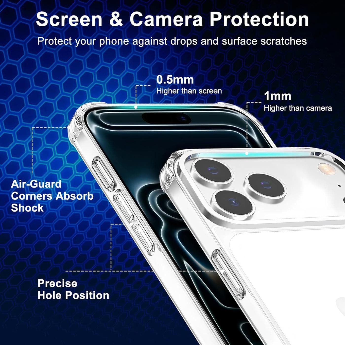 CoolGadget Handyhülle Anti Shock Rugged Case für Apple iPhone 17 Pro 6,3 Zoll, Cover Kantenschutz Schutzhülle für iPhone 17 Pro Hülle Transparent – Bild 2 von 5