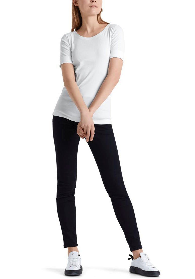 Marc Cain Rundhalsshirt "Collection Essential" Premium Damenmode Rundhals-Shirt mit halben Ärmeln