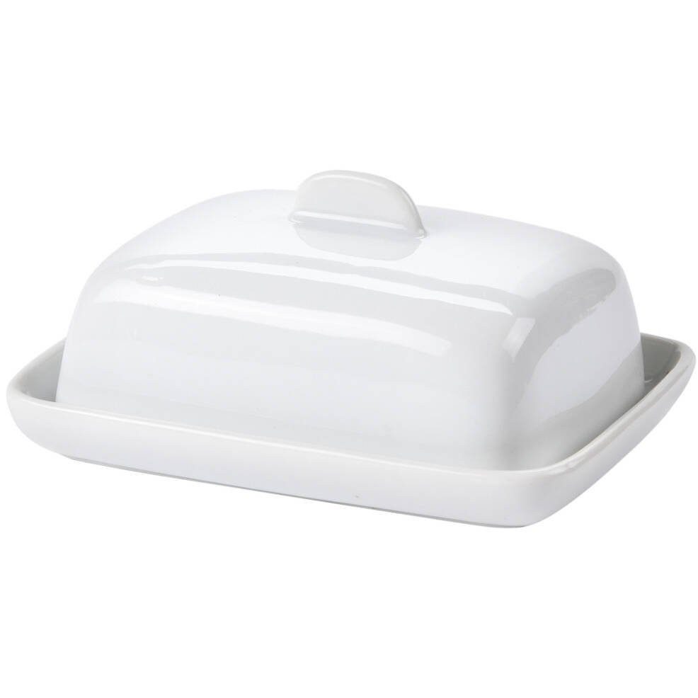 Excellent Houseware Butterdose Butterdose aus Keramik, klein, weiß, Porzellan, (einzeln)