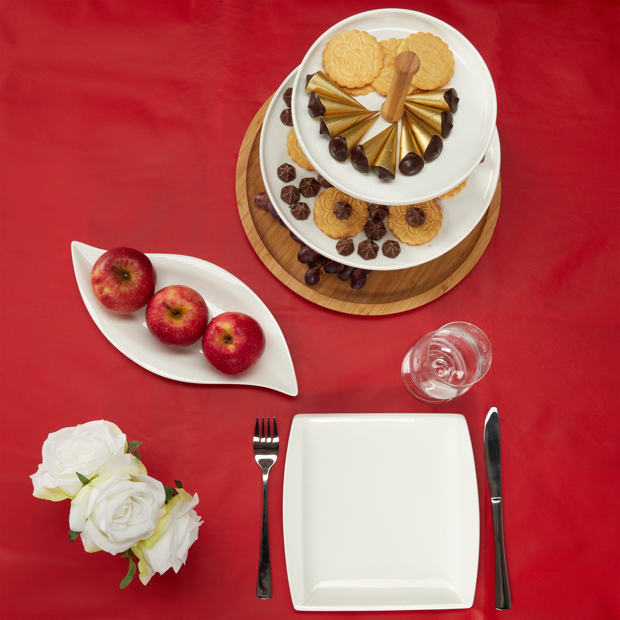 relaxdays Bierzeltgarnitur 6x Bierzeltgarnitur Auflage rot