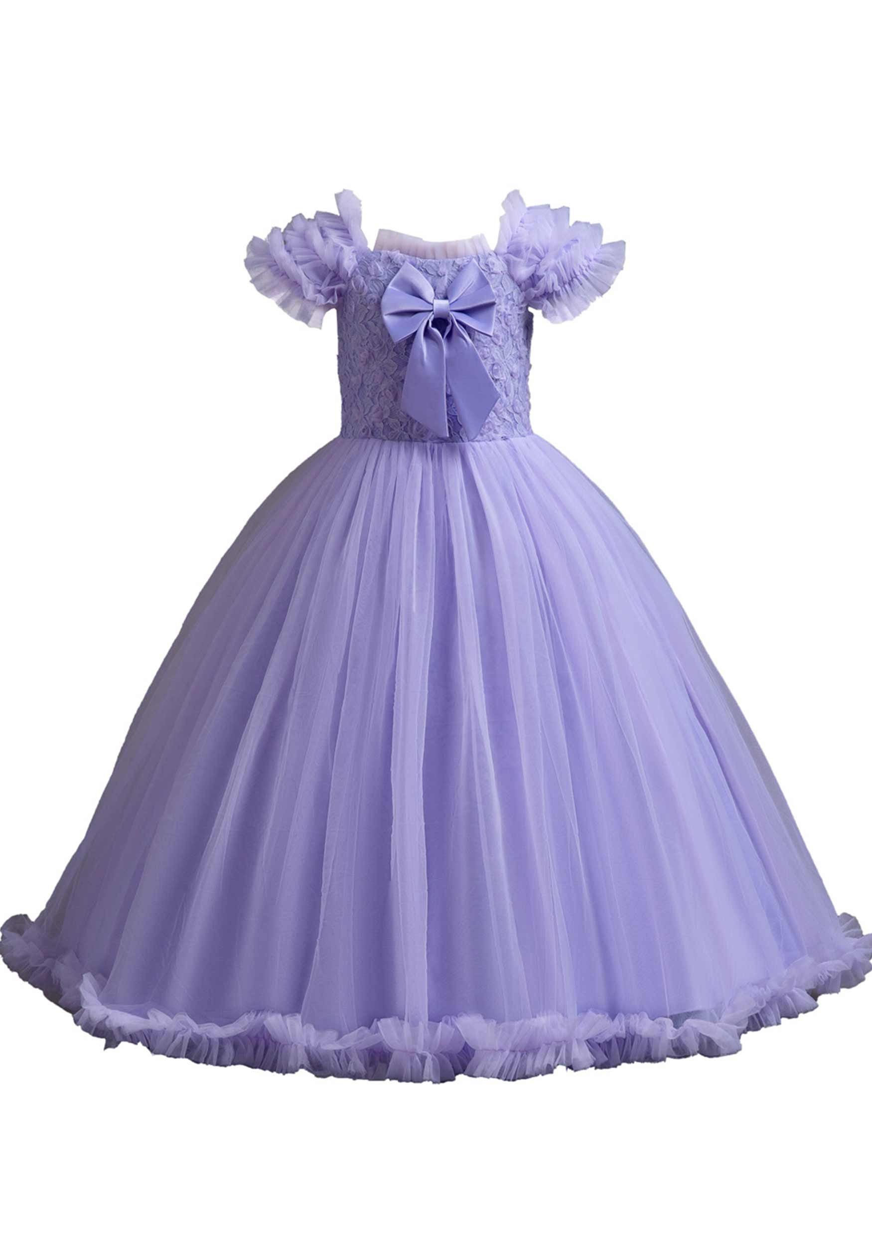 Daisred Tüllkleid Kinderkleider Prinzessinnenkleider Abendkleider Ballkleid Lila