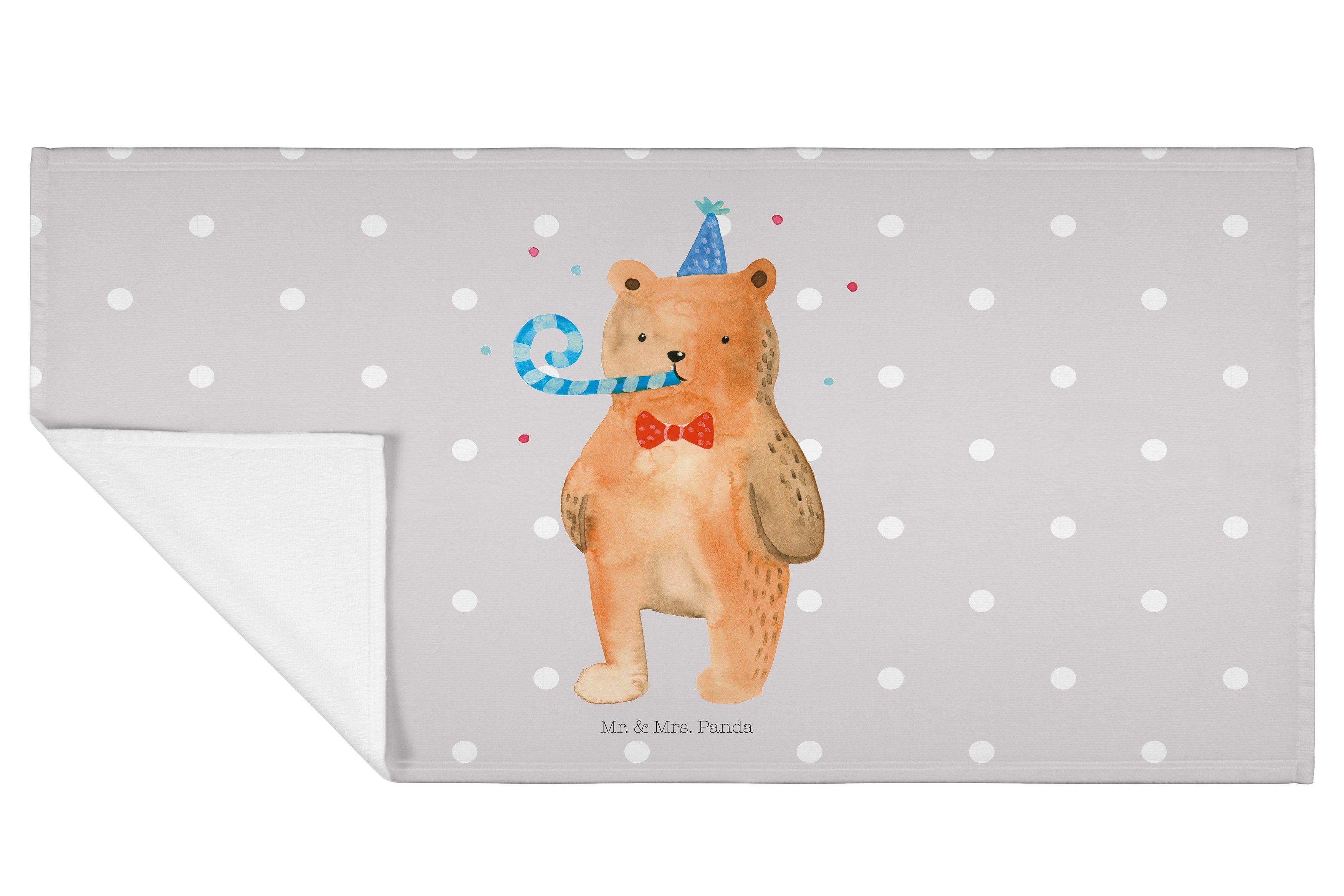 Pastell - Geschenk, Teddy, Birthday Hand, - groß, Mr. Gute, Grau Bär Handtuch Alles (1-St) Mrs. Panda &