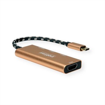 ROLINE GOLD USB Typ C Dockingstation, HDMI 4K, 2x USB 3.2 Gen 1, 1x PD Computer-Adapter USB Typ C (USB-C) Männlich (Stecker) zu HDMI Typ A Weiblich (Buchse), 10.0 cm