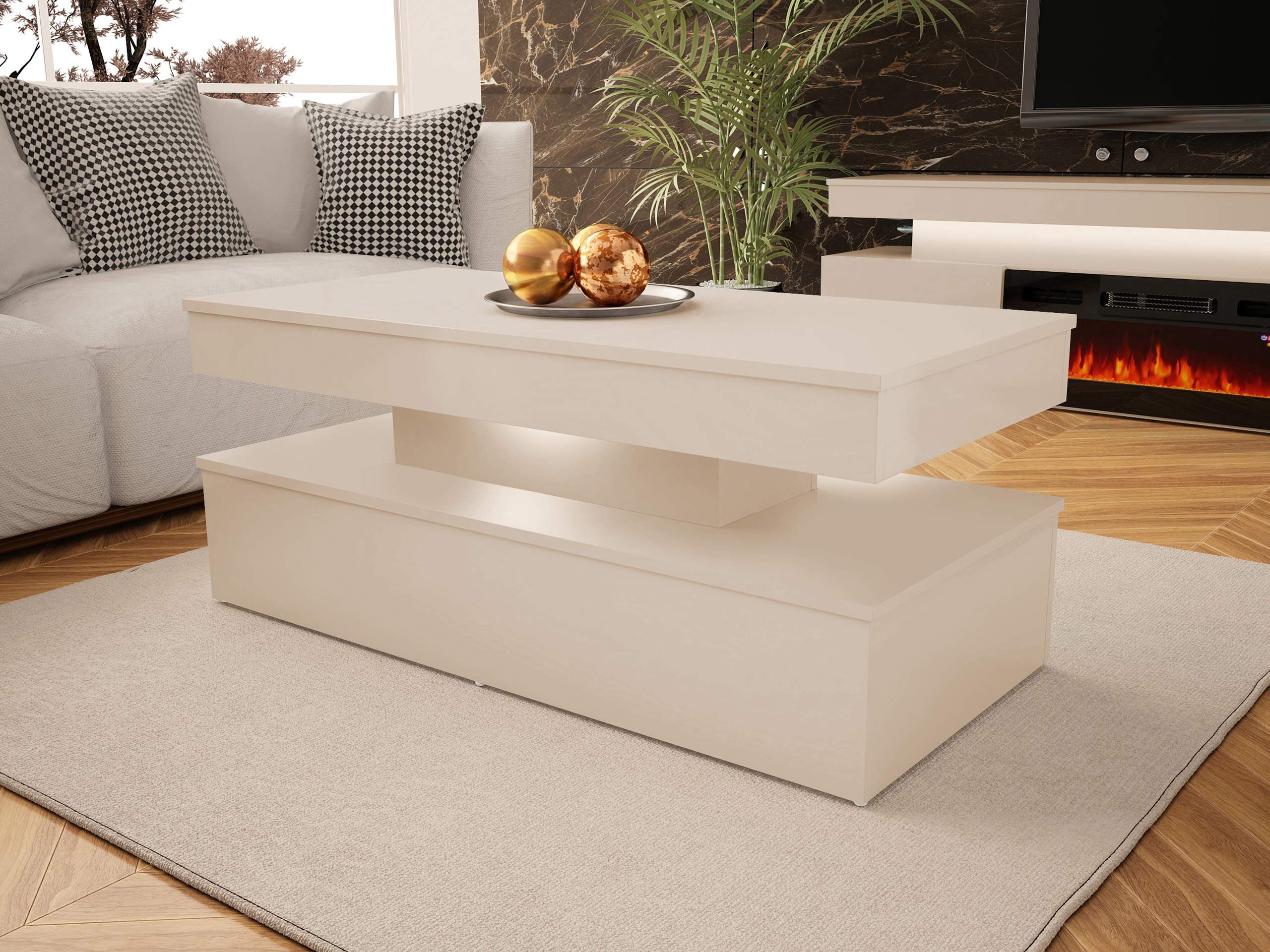 MIRJAN24 Couchtisch 120 Glossa Bis 01, 120x55x50 cm, LED-Beleuchtung günstig online kaufen