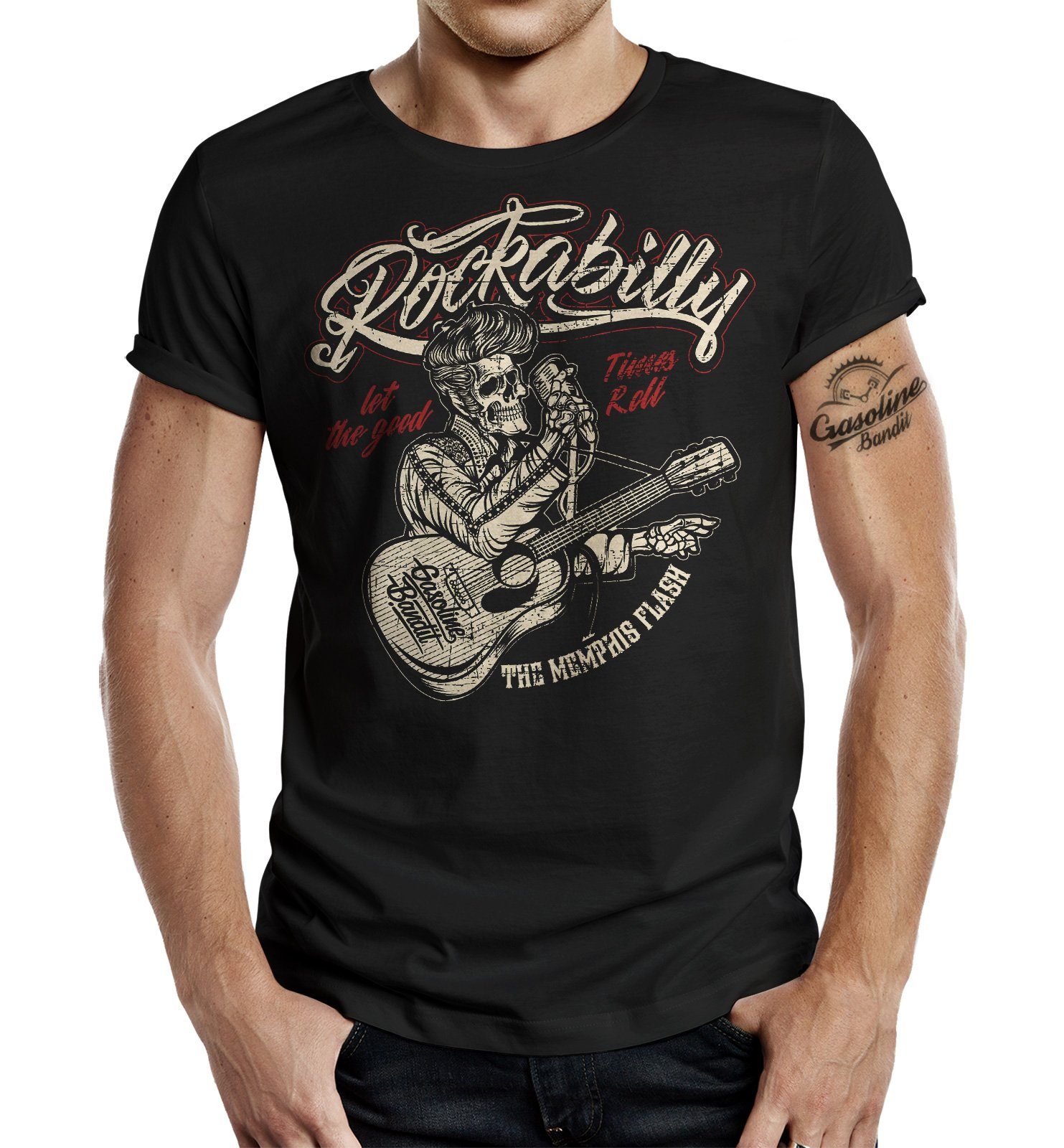 GASOLINE für Fans: Rockabilly T-Shirt Flash Memphis BANDIT®