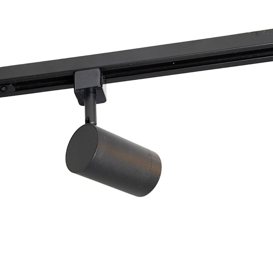 Qazqa Schienensystem-Sets Jeana, ohne Leuchtmittel, GU10, Schwarz, Modern, Stahl, Deckenstrahler 14-flammig