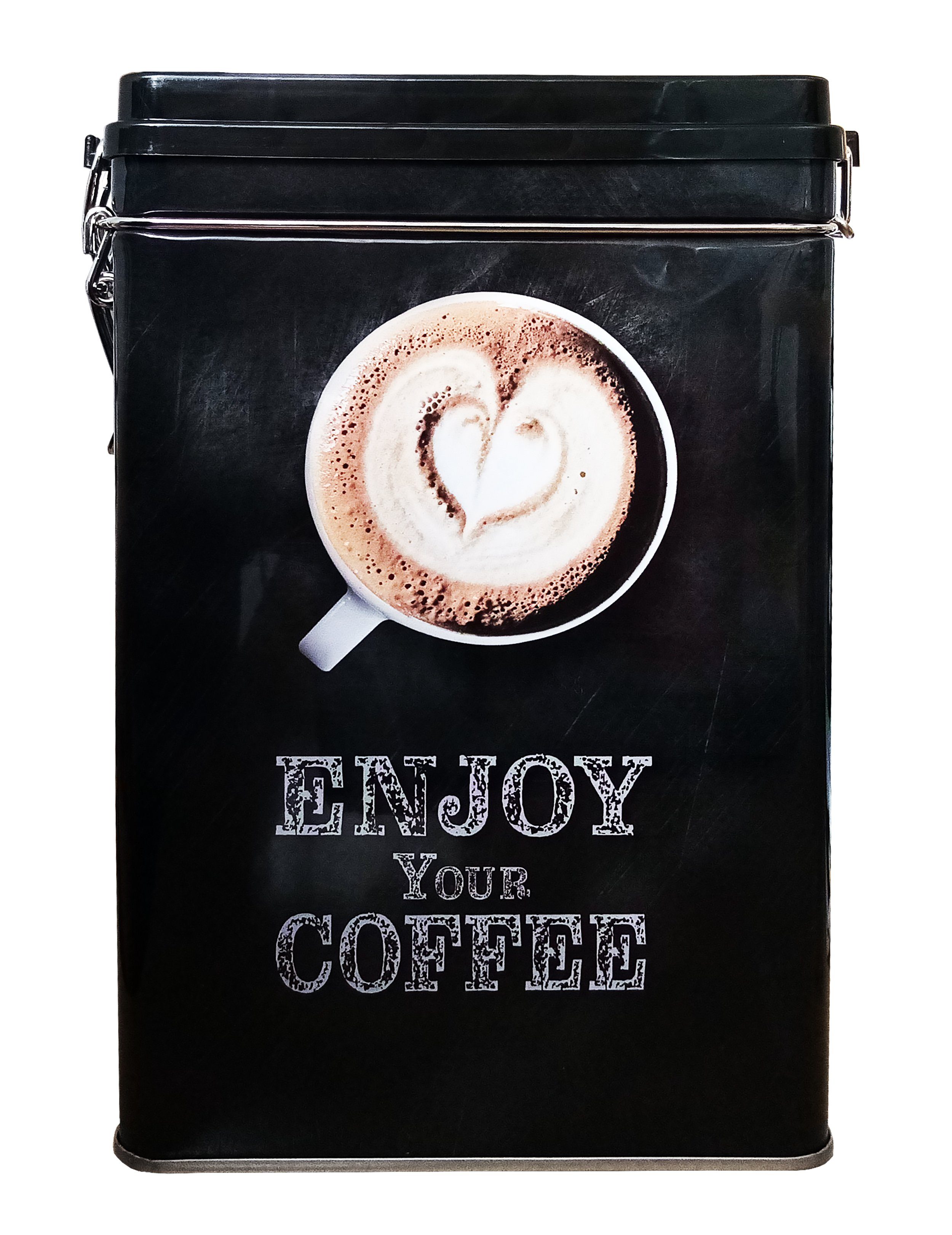 Kaffeedose KAFFEEDOSE aus Metall 14x19x8cm luftdicht Schwarz Matalldose 59