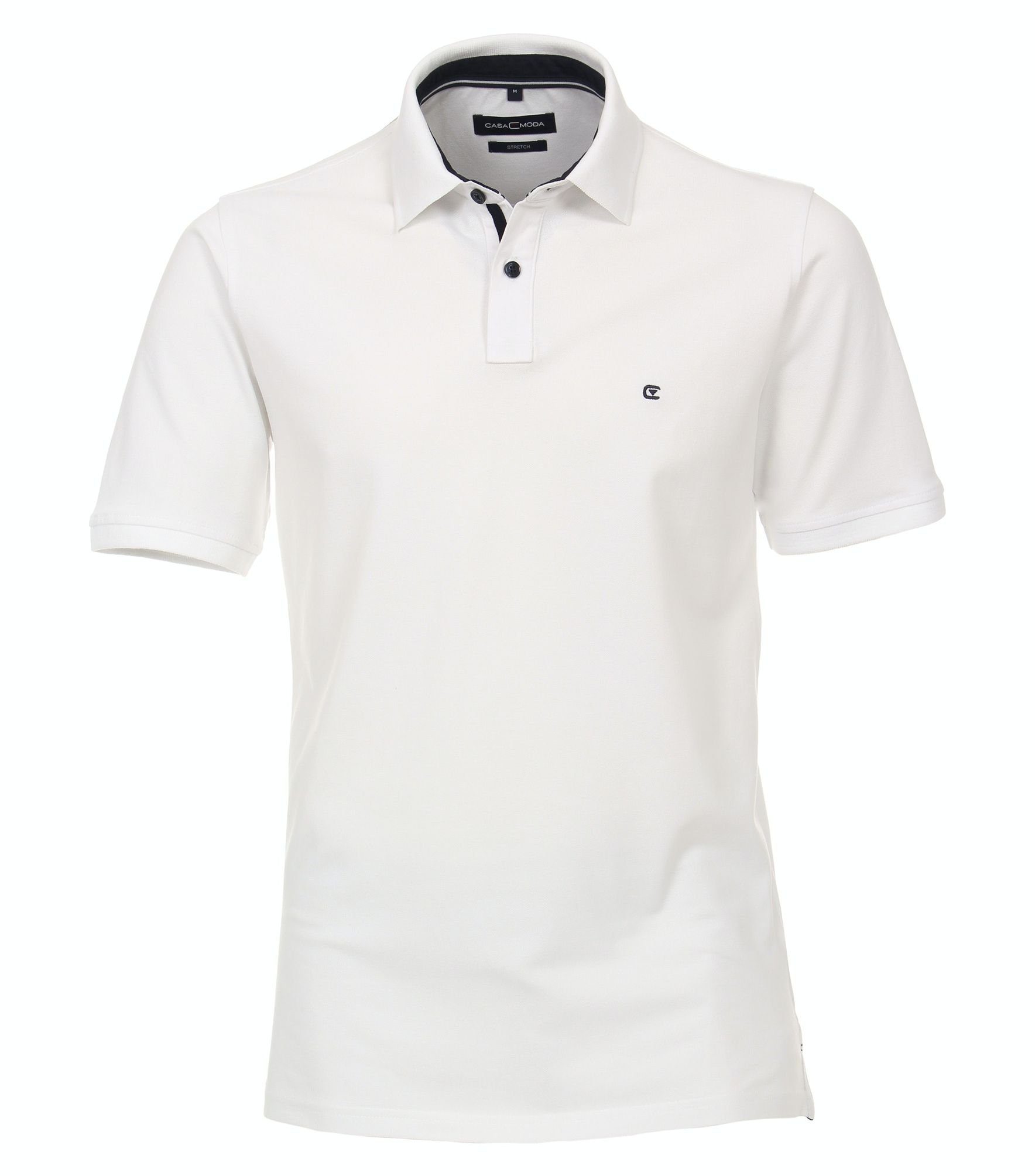 CASAMODA Poloshirt Polo-Shirt unifarben Poloshirt Weiß(000)