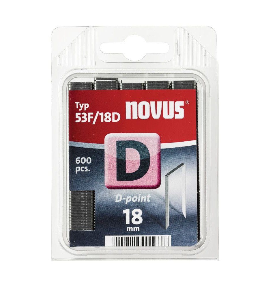 NOVUS Tackerklammer Novus Tackerklammer Typ D 53 F 18 mm 600 Stück