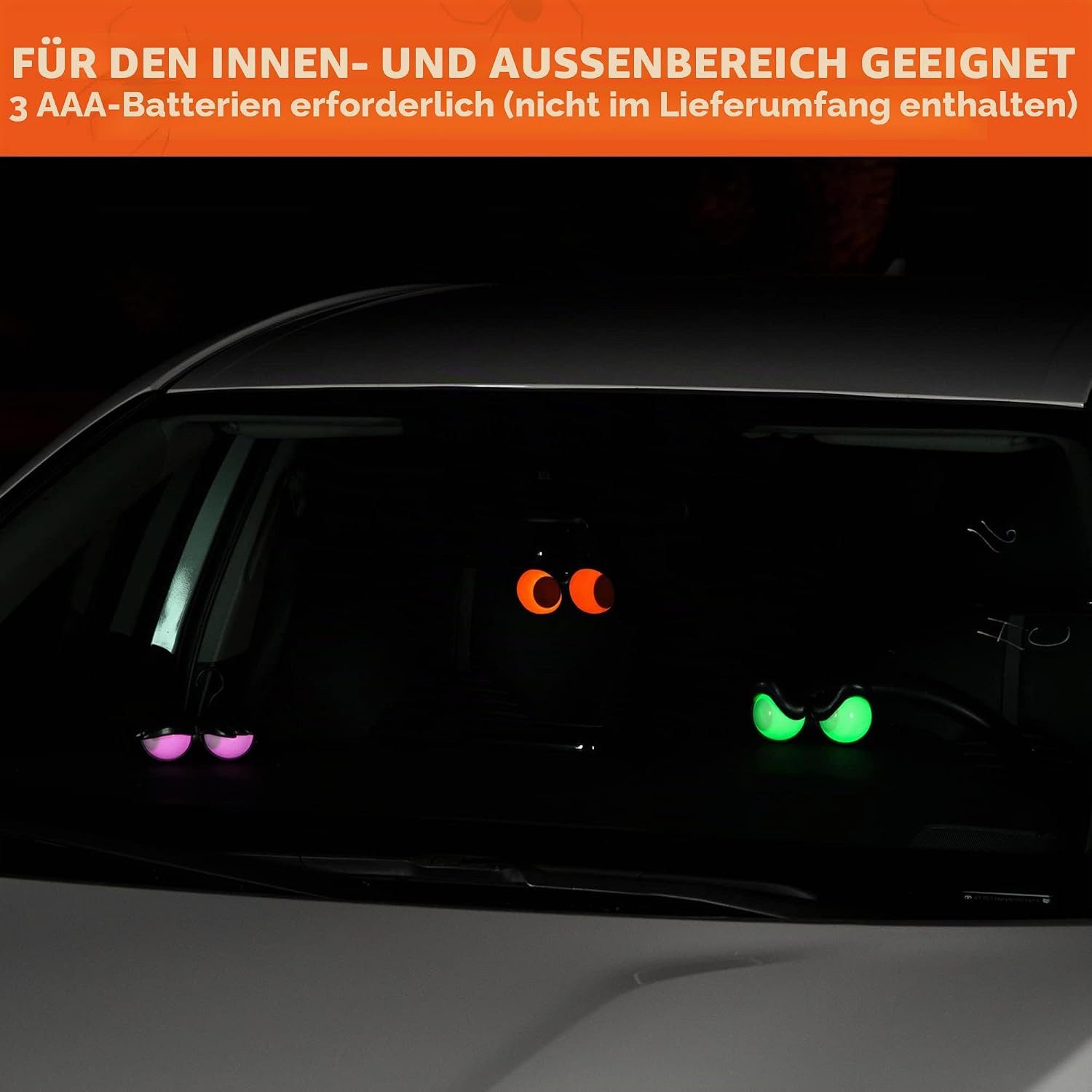 Joiedomi Lichterkette Joiedomi Halloween blinkende Augen Lichter, 3 Stk., dunkel aktiviert – Bild 4 von 5