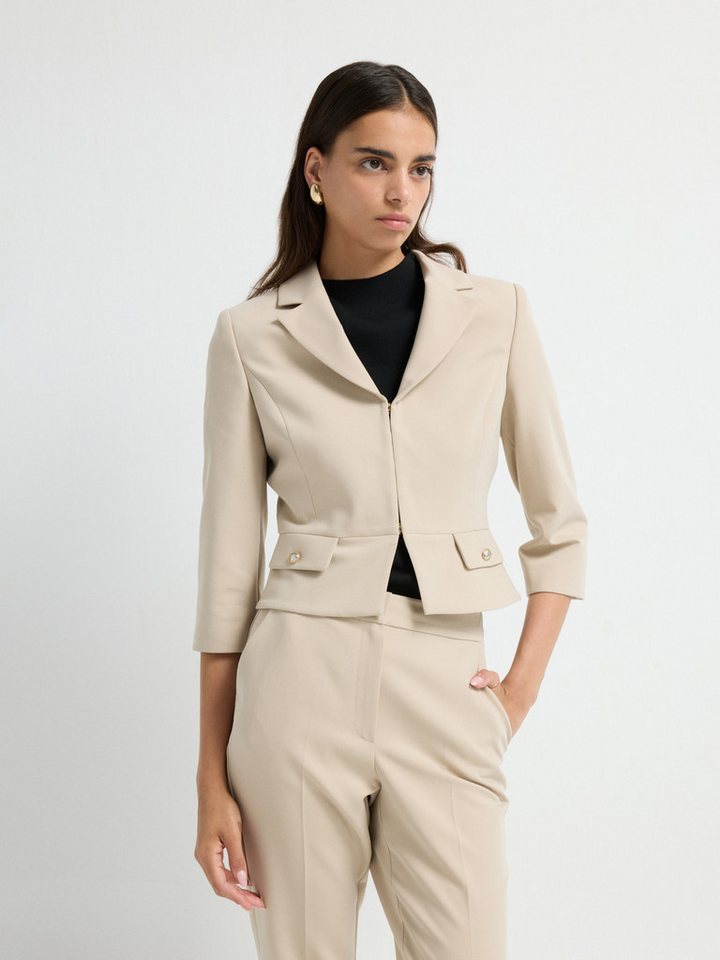 adL Kurzblazer Damen Crop Jacke mit Taschenklappen