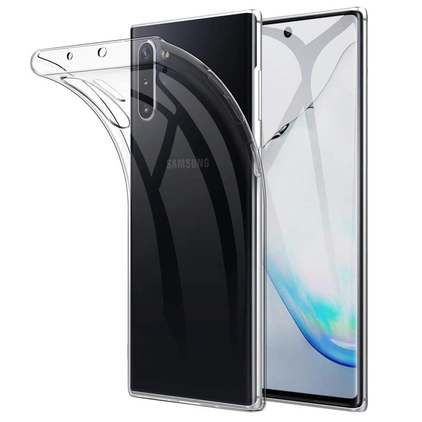 CoolGadget Handyhülle Silikon Handy Hülle Slim für Samsung Galaxy Note 10 Plus 6,8 Zoll, dünne TPU Schutzhülle Case in transparent / durchsichtig