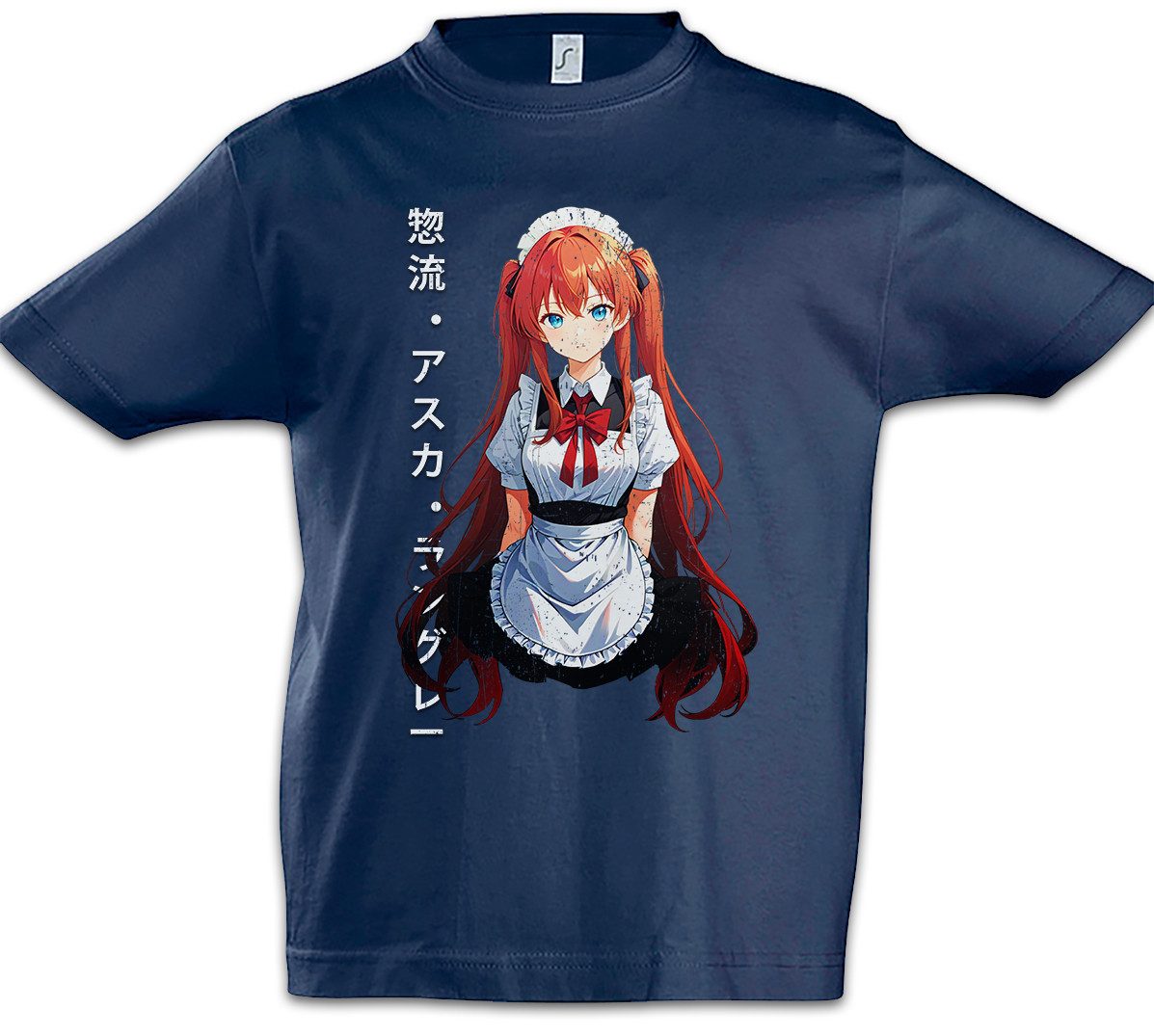 Print-Shirt Neon Schoolgirl Kinder T-Shirt Nerv Genesis Asuka Neon Gendo