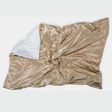 Kissenbezug Seidenkissenbezug aus reiner Maulbeerseide, Taupe & White, orignee (1 Stück), 100% Seide