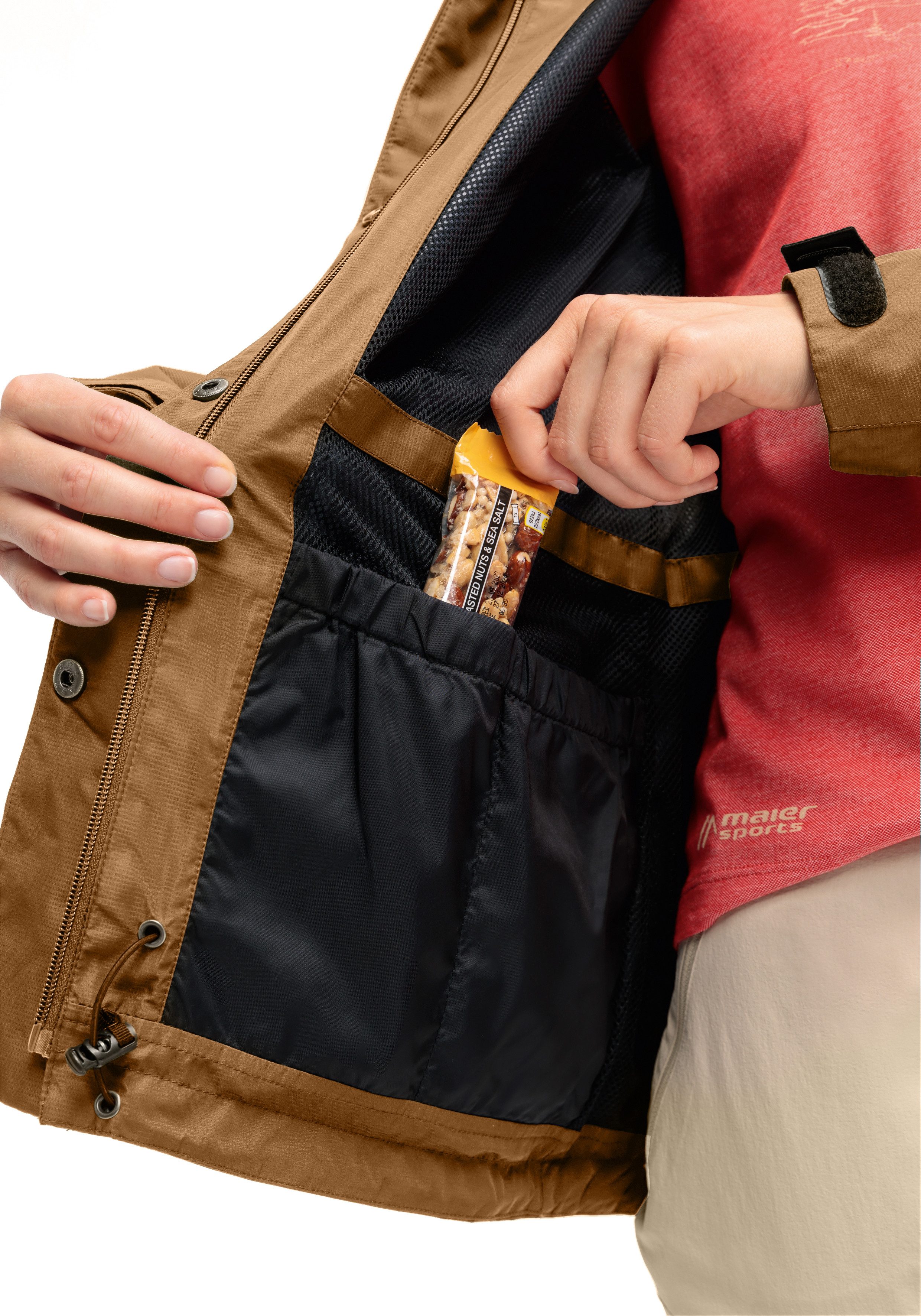 Maier Sports Allwetterjacke Da-Jacke mTEX Brocken Long W für Sport, Outdoor und Freizeit, wasserdicht, winddicht