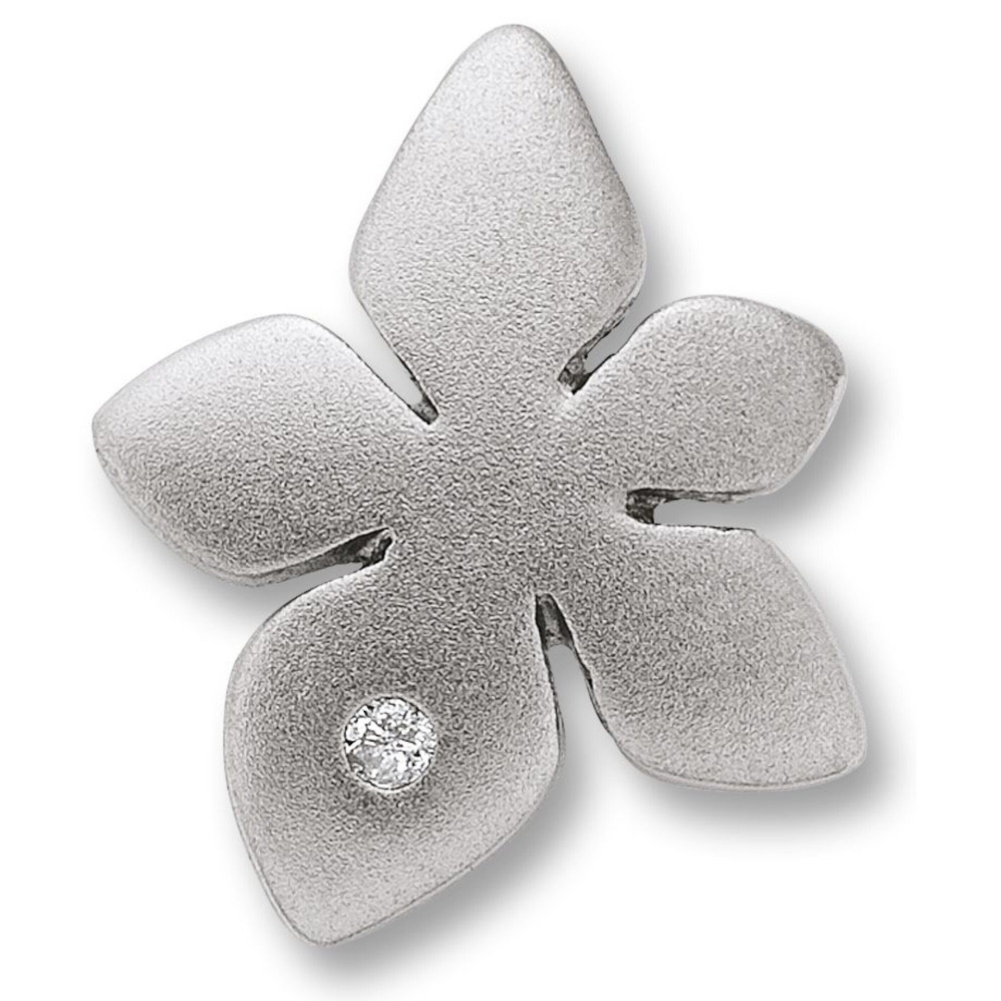 Silber, Blume Blume Anhänger aus ONE Zirkonia Damen 925 ELEMENT Schmuck Silber Kettenanhänger