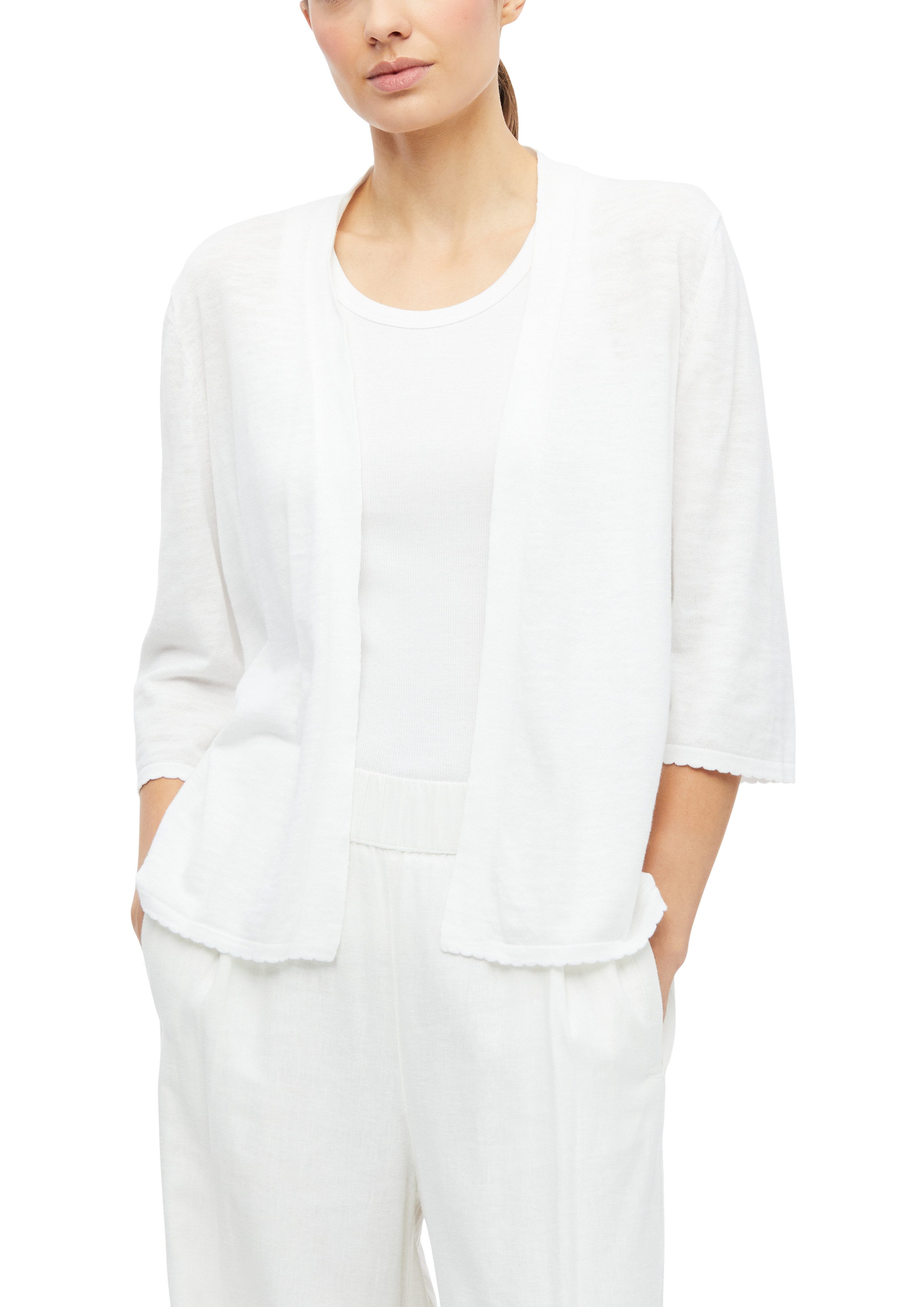 s.Oliver Cardigan 3/4-Arm Sommer-Strickjacke ohne Verschluss