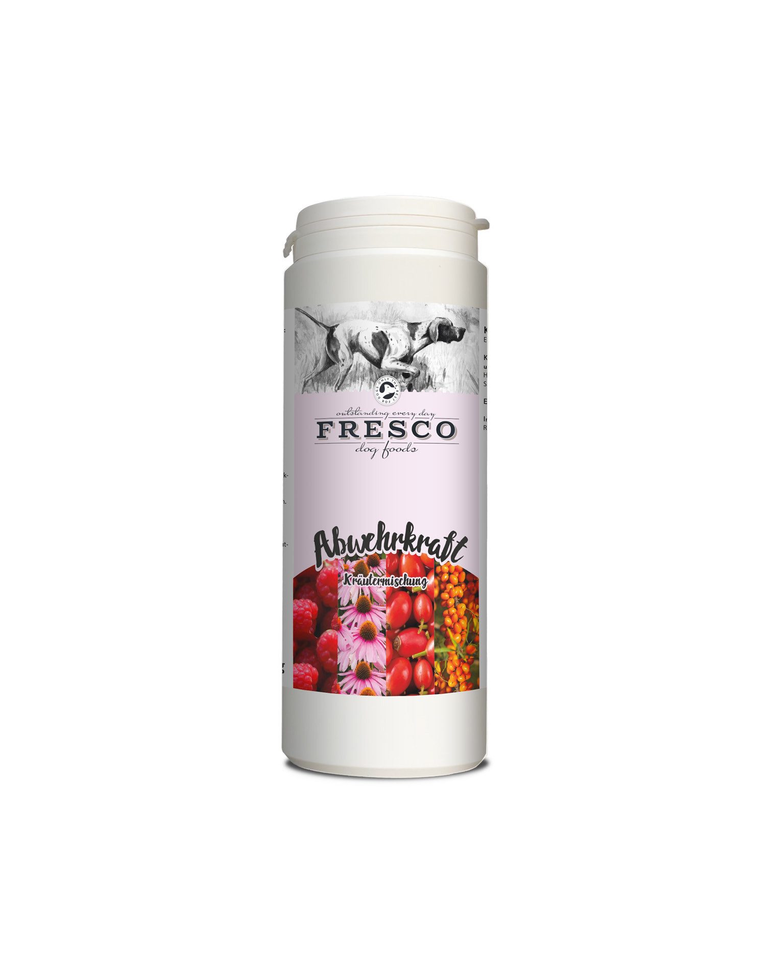 Fresco Dog Abwehrkraft Kräutermischung Vitamin Pulver für Hunde, 200g, Nahrungsergänzungsmittel für: Hunde, mit Hagebutte, Himbeeren & ohne Zusatzstoffe
