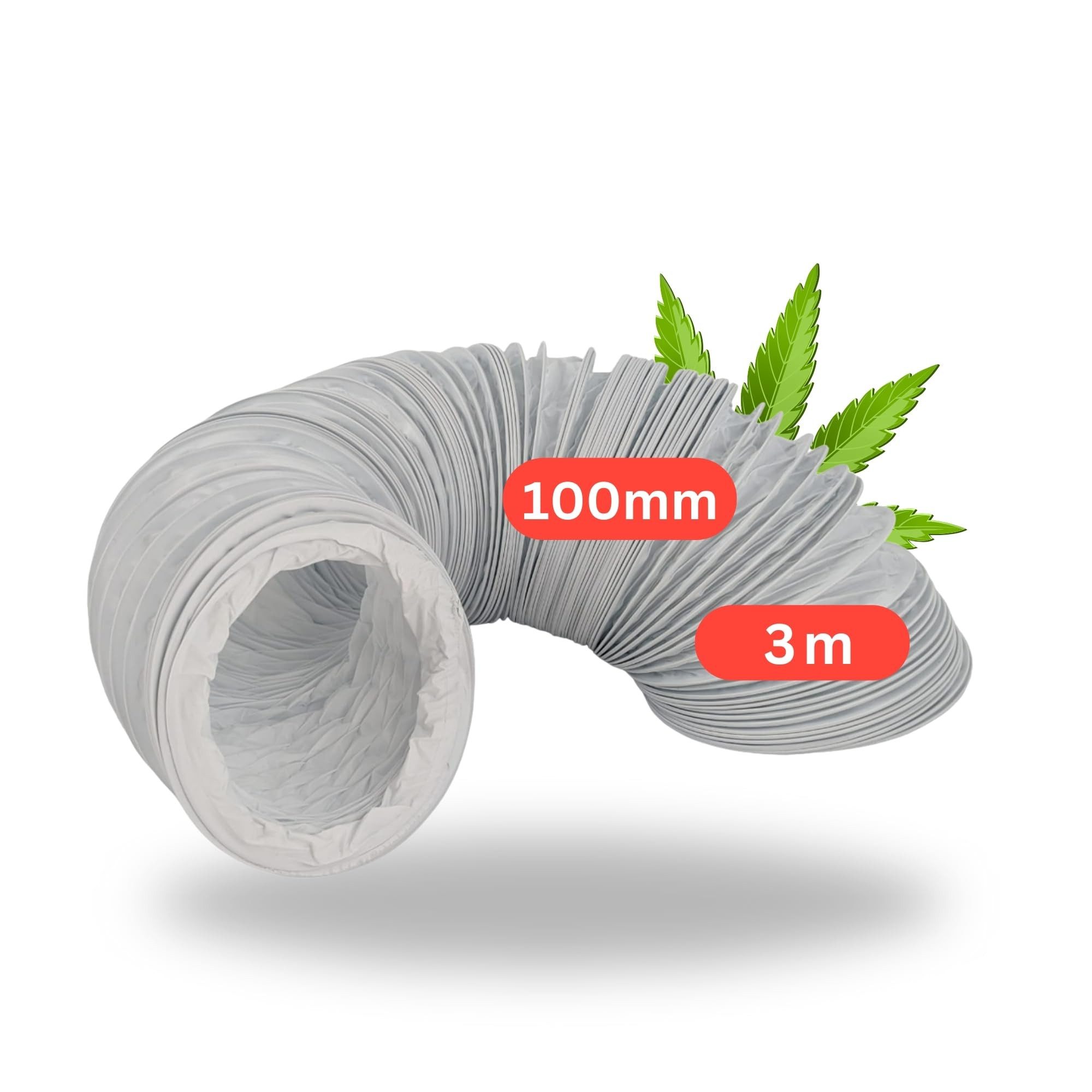 TronicXL Abluft-Set PVC Abluftschlauch 100mm 3m für Grow Box Zelt Schrank Grower Zubehör