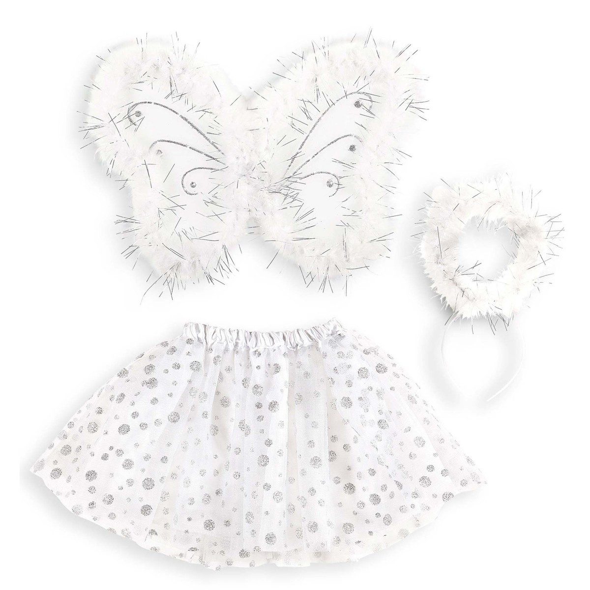 Kögler Kostüm WIDMANN Verkleidung Set Engel Tutu Flügel Heiligenschein weiß