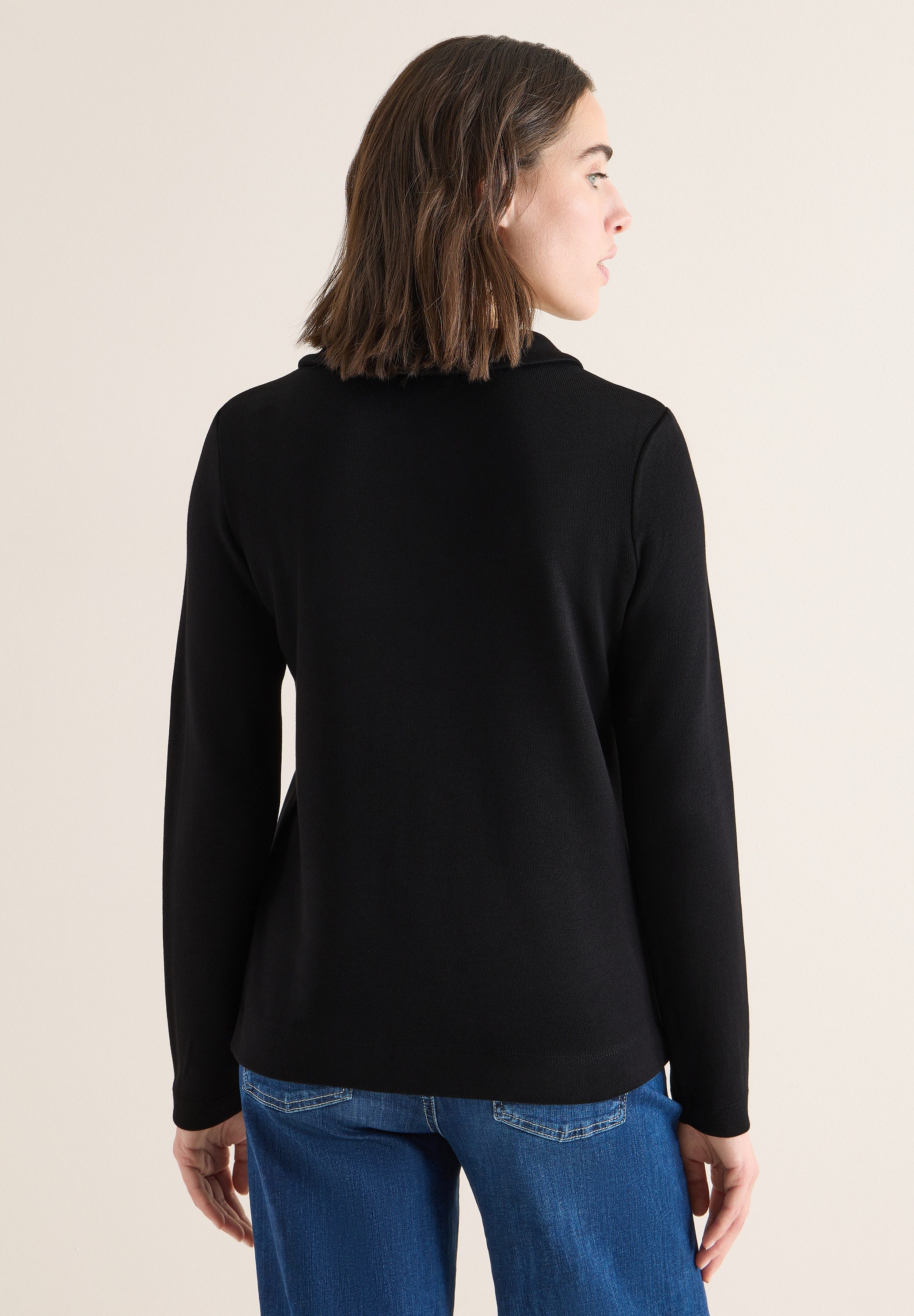 CECIL Langarmshirt aus elastischem Materialmix