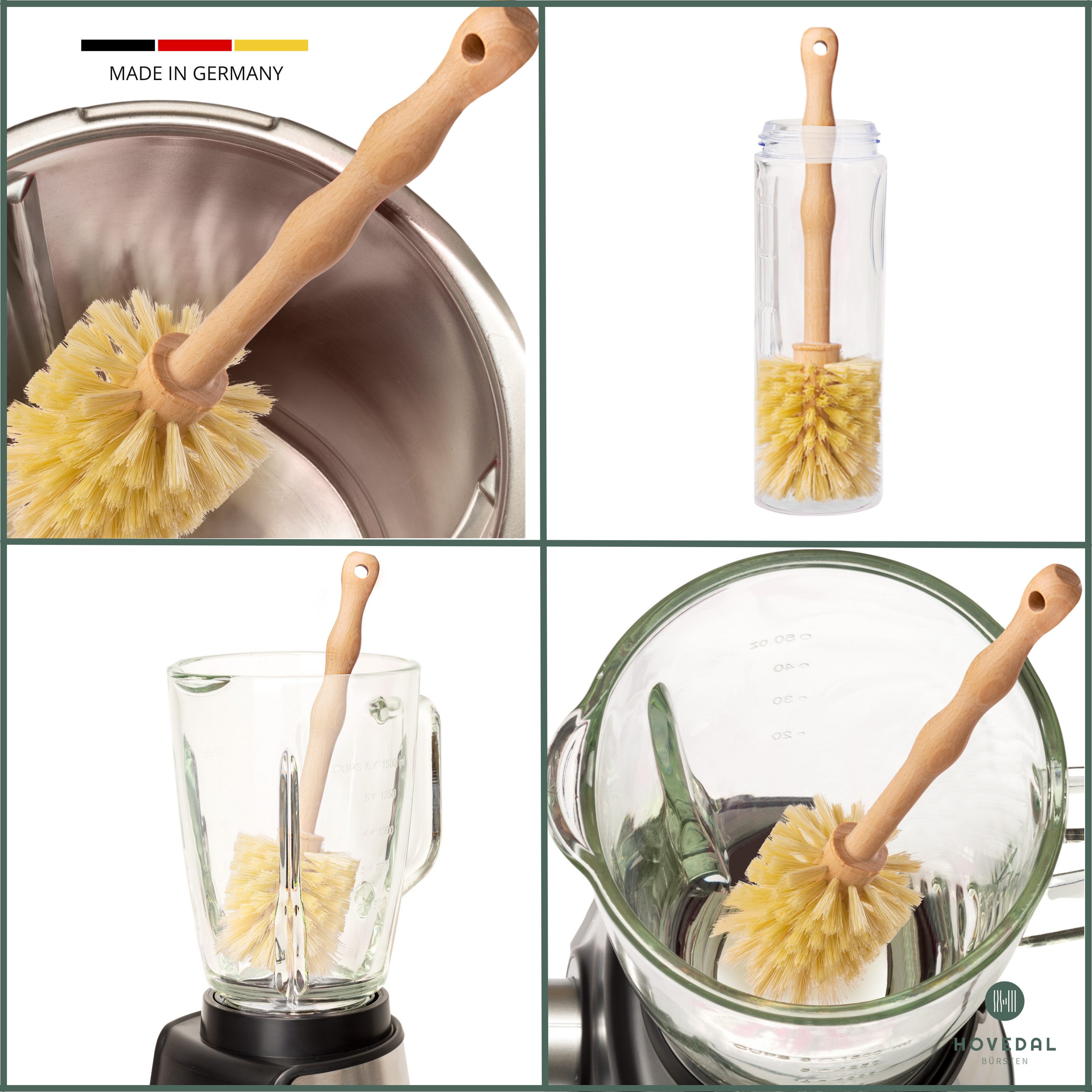 Hovedal Reinigungsbürsten-Set Spülbürste für Mixbehälter, Reinigungsbürste ideal für Küchenmaschinen, Ideal geeignet für Küchenmaschinen mit Mixbehältern, Stand – Bild 4 von 5