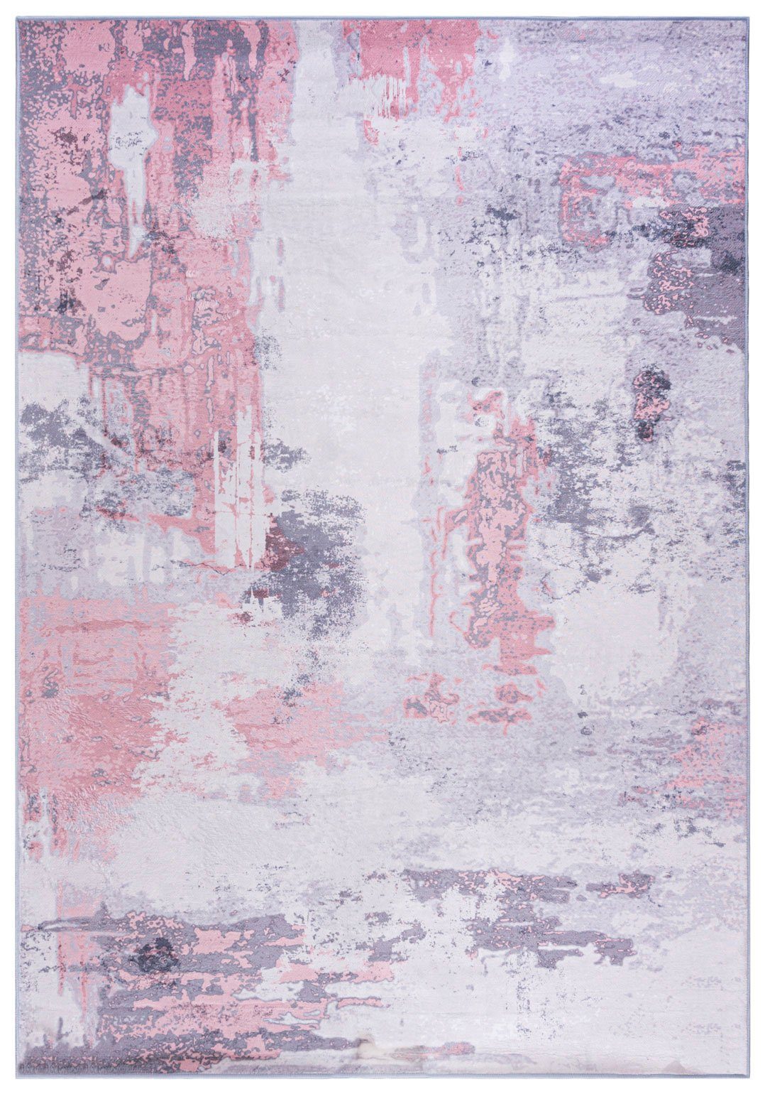 Designteppich Modern Teppich Wohnzimmerteppich Abstrakt Vintage Rosa Violett, Mazovia, 80 x 150 cm, Fußbodenheizung, Allergiker geeignet, Rutschfest
