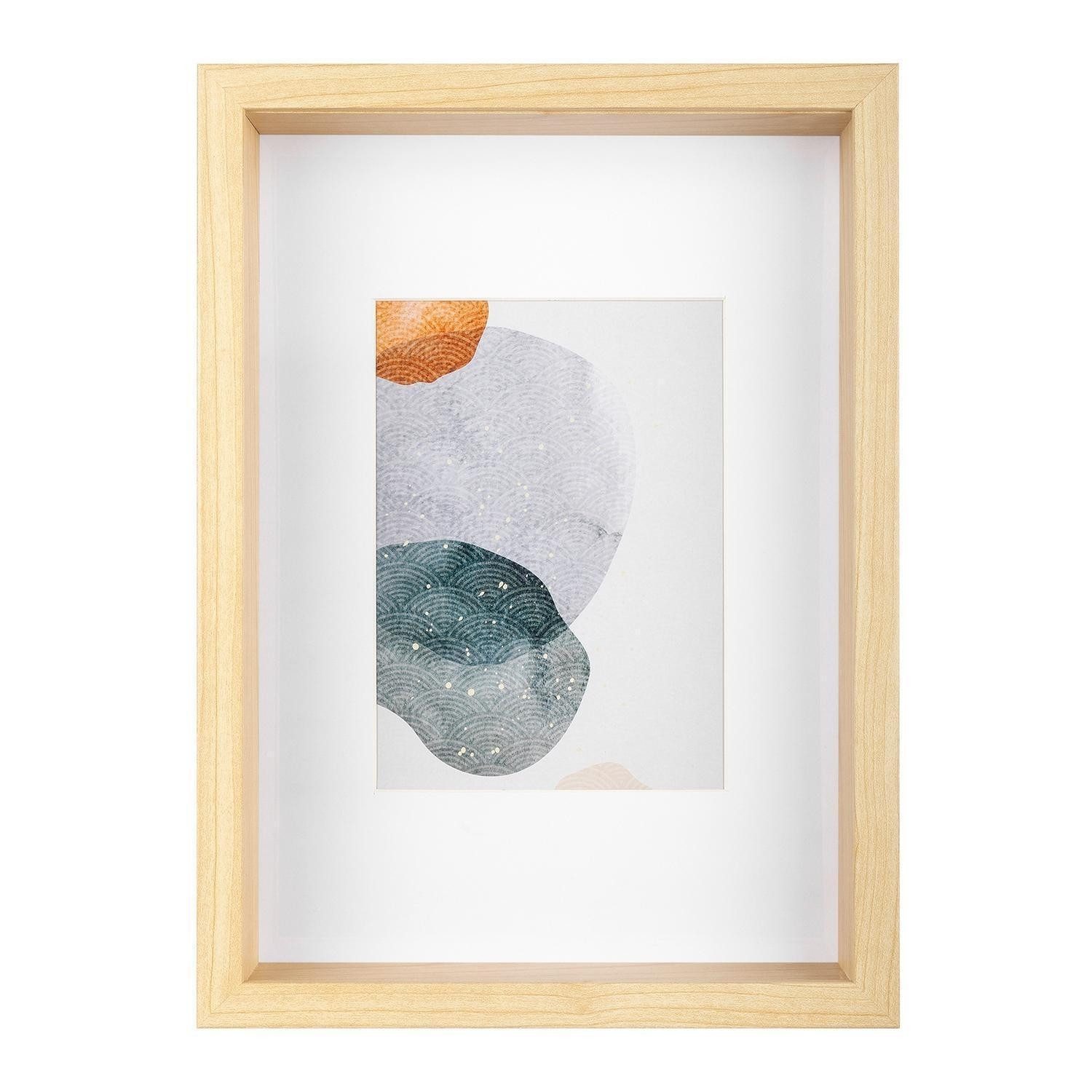 Walther Design Bilderrahmen SHEP, 21 x 30 cm, MDF, Kunstglas, Birkenholzfarbe, für 1 Bilder, Ösen für Hoch-und Querformataufhängung