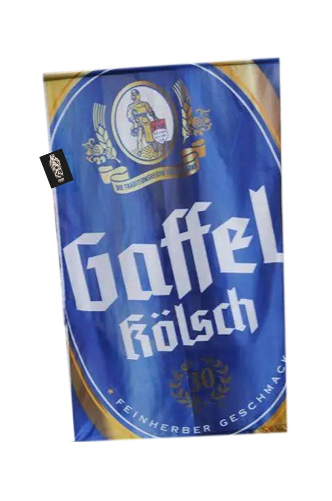 100% Gläser-Set Gaffel Kölsch Banner Tafel Schrägfahne 150 x 400 cm Die traditionsr