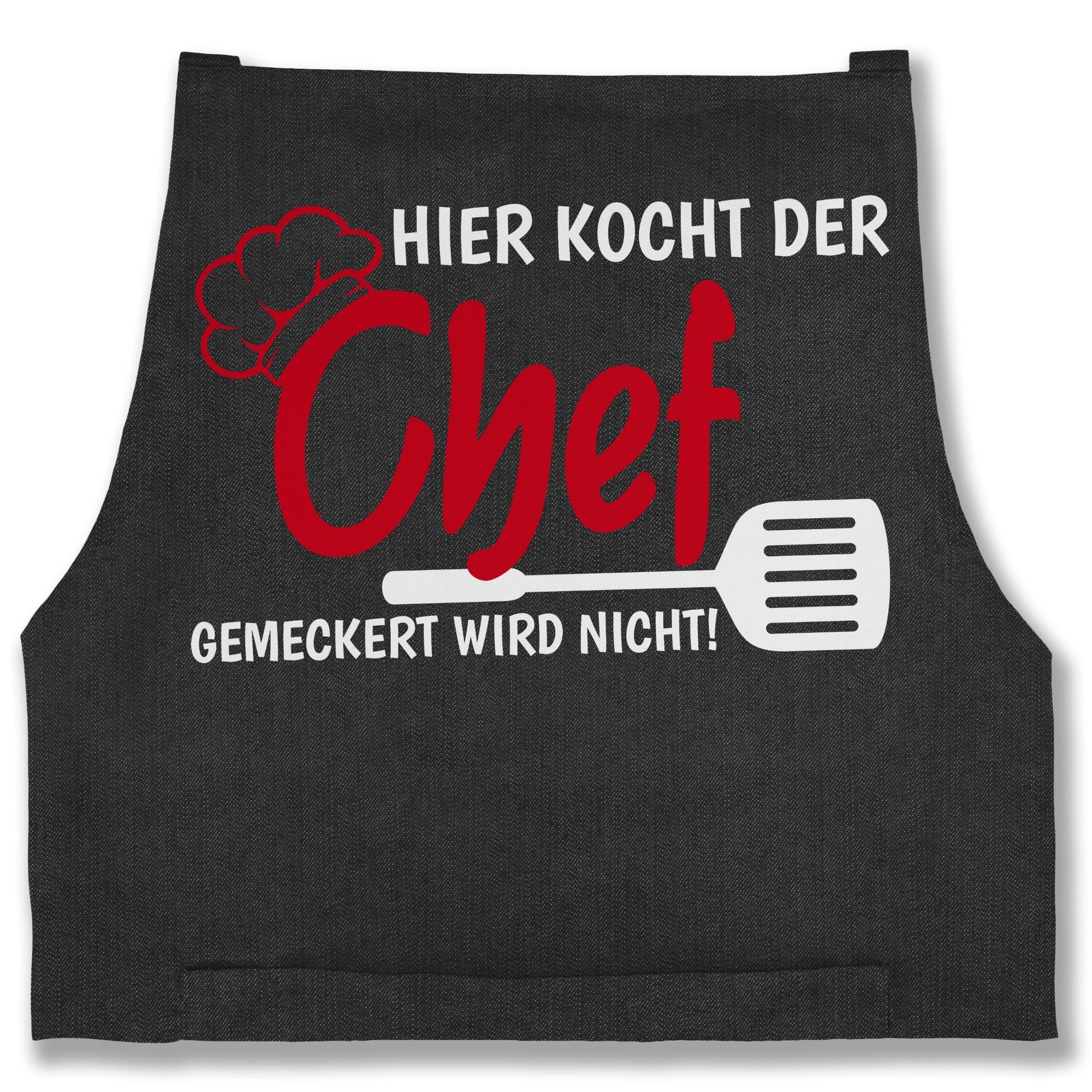 Shirtracer Kochschürze Hier kocht der Chef gemeckert wird nicht I Geschenk günstig online kaufen