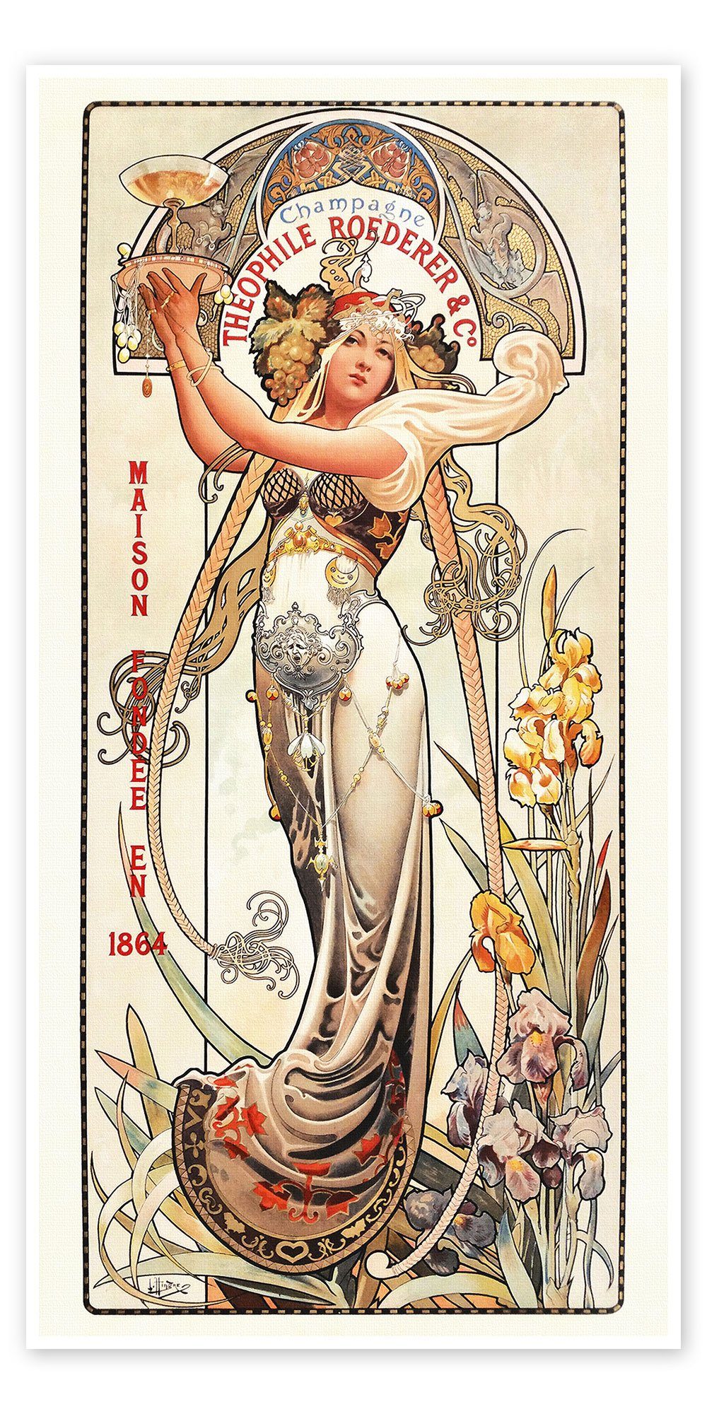 Posterlounge Poster Louis Theophile Hingre, Champagne Theophile Roederer & Co, Vintage Malerei