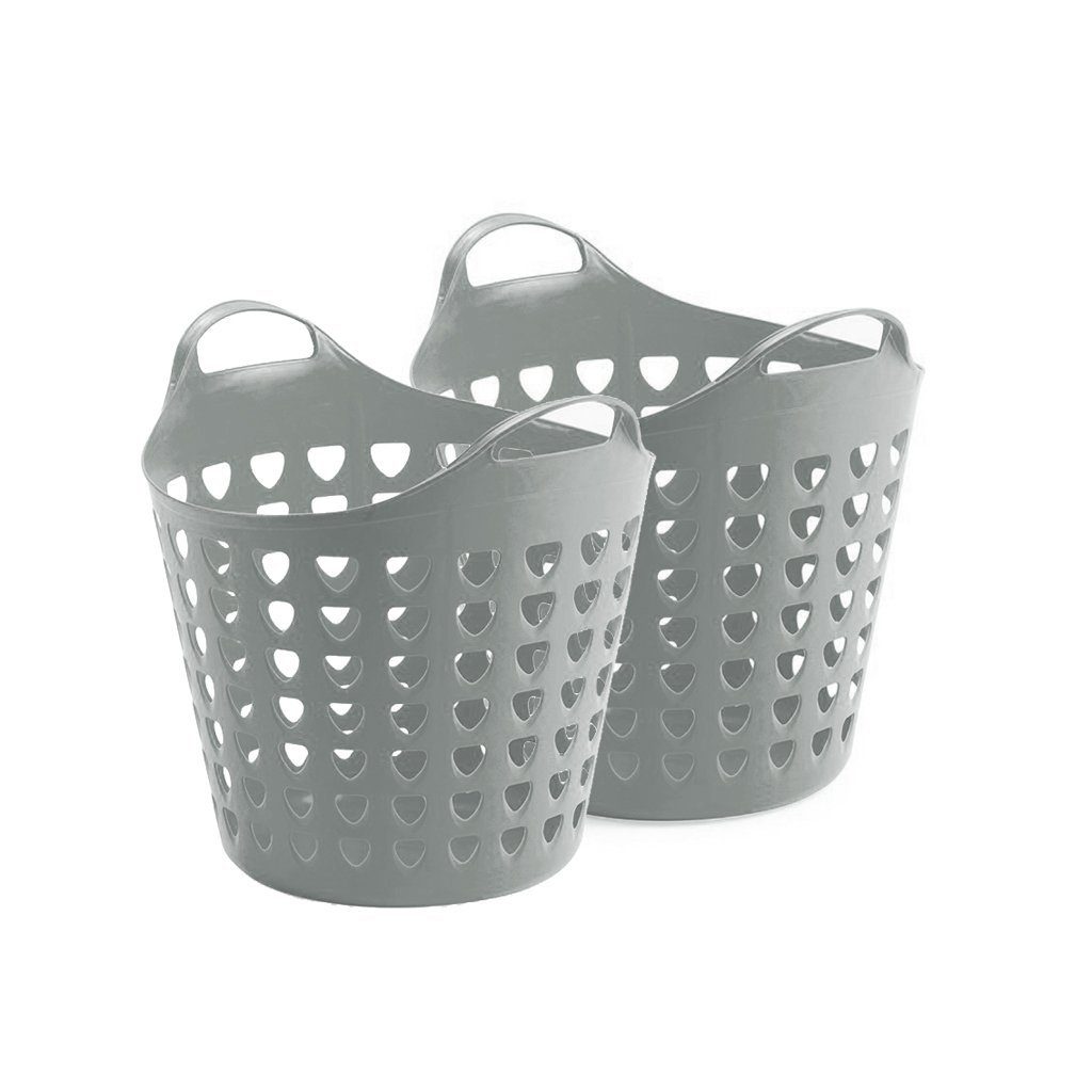 Kreher Aufbewahrungskorb Set: 2 x Flexi Korb 35 Liter mit Loch in verschied günstig online kaufen