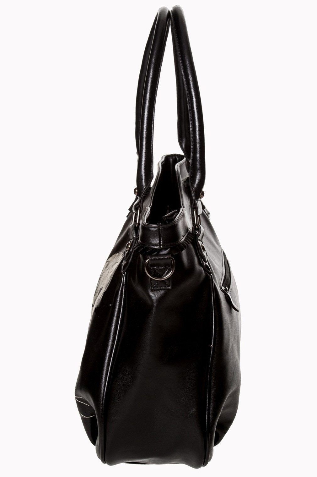 Banned Schultertasche Hecate In Full Moon, Gothic Schwarze Katze Print
