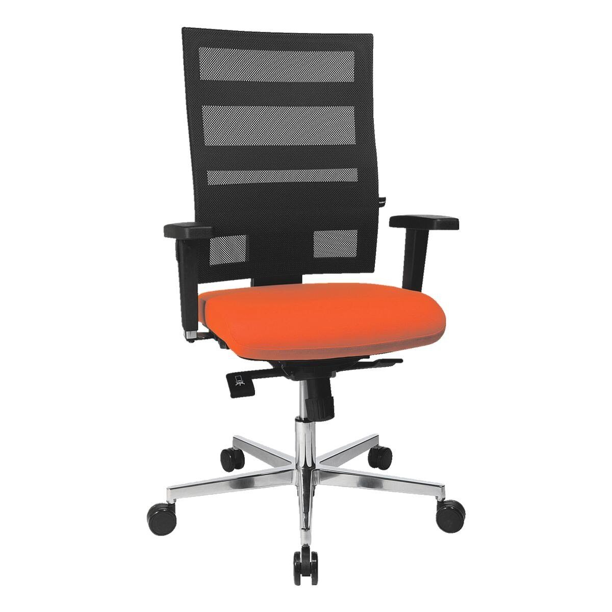 TOPSTAR Schreibtischstuhl Sitness X-Pander Plus, mit Armlehnen, Flachsitz und Netzlehne orange-schwarz