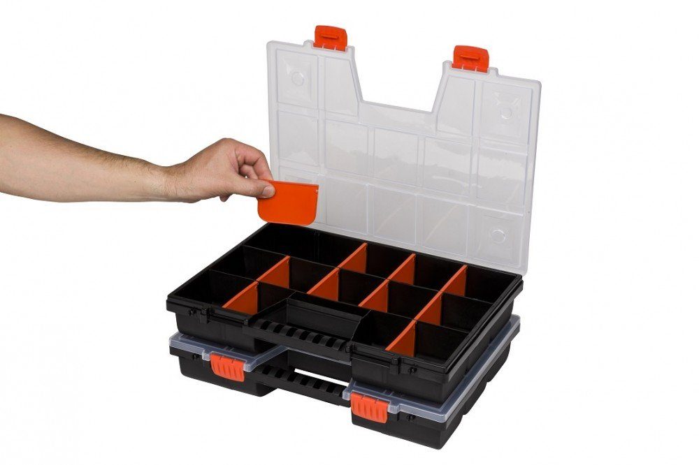 Sortimentskasten Set: 2 x XL Organizer mit variablen Einteilern