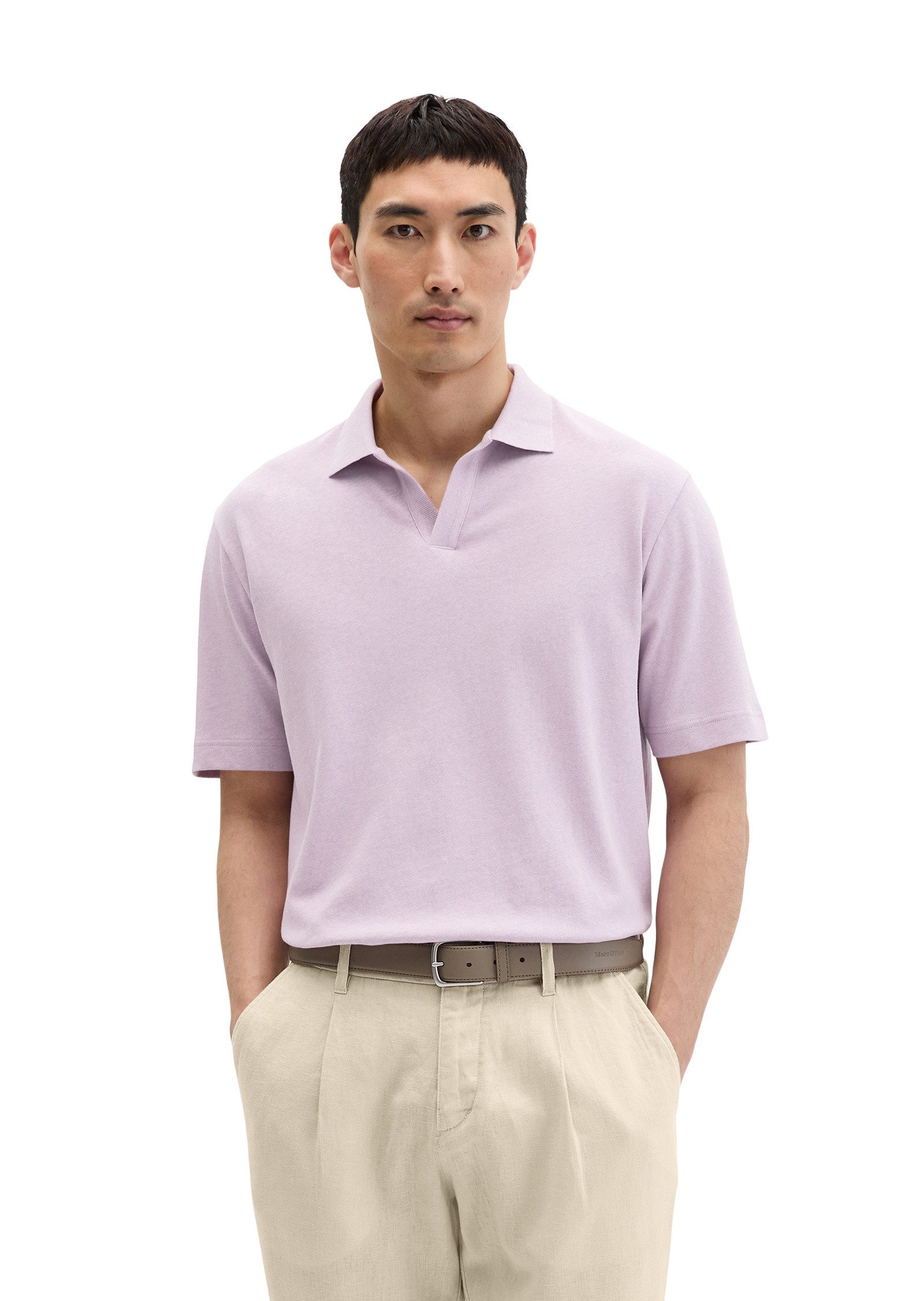 Marc O'Polo Poloshirt aus Baumwoll-Leinen-Mix