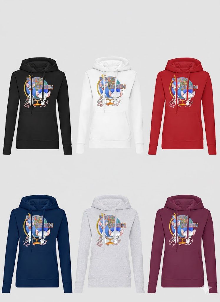 Hoodie Damen Pinky and the Brain Comic Cartoon Weltherrschaft