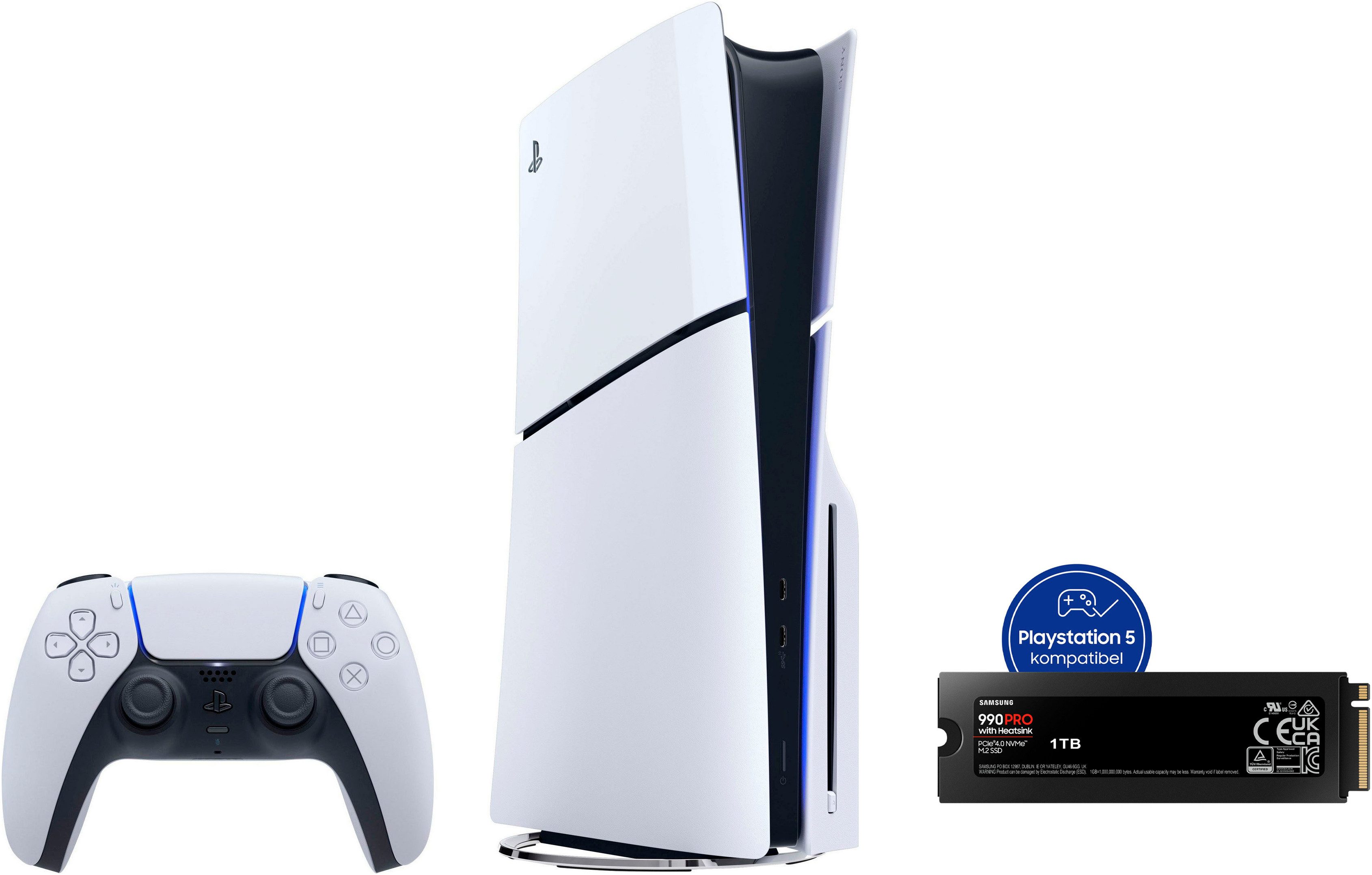 Samsung Disk Edition (Slim) + Samsung 990 PRO Heatsink interne SSD 1TB, PlayStation®5