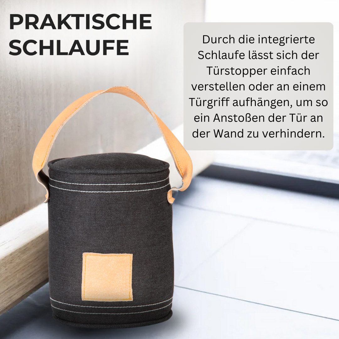 Topanbieter999 Türstopper TA999 Türstopper Variante Cube (1er Set), Denim mit Griff