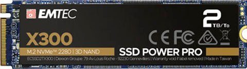 EMTEC X300 Power Pro SSD interne SSD (2 TB) 2500 MB/S Lesegeschwindigkeit 2000 MB/S Schreibgeschwindigkeit